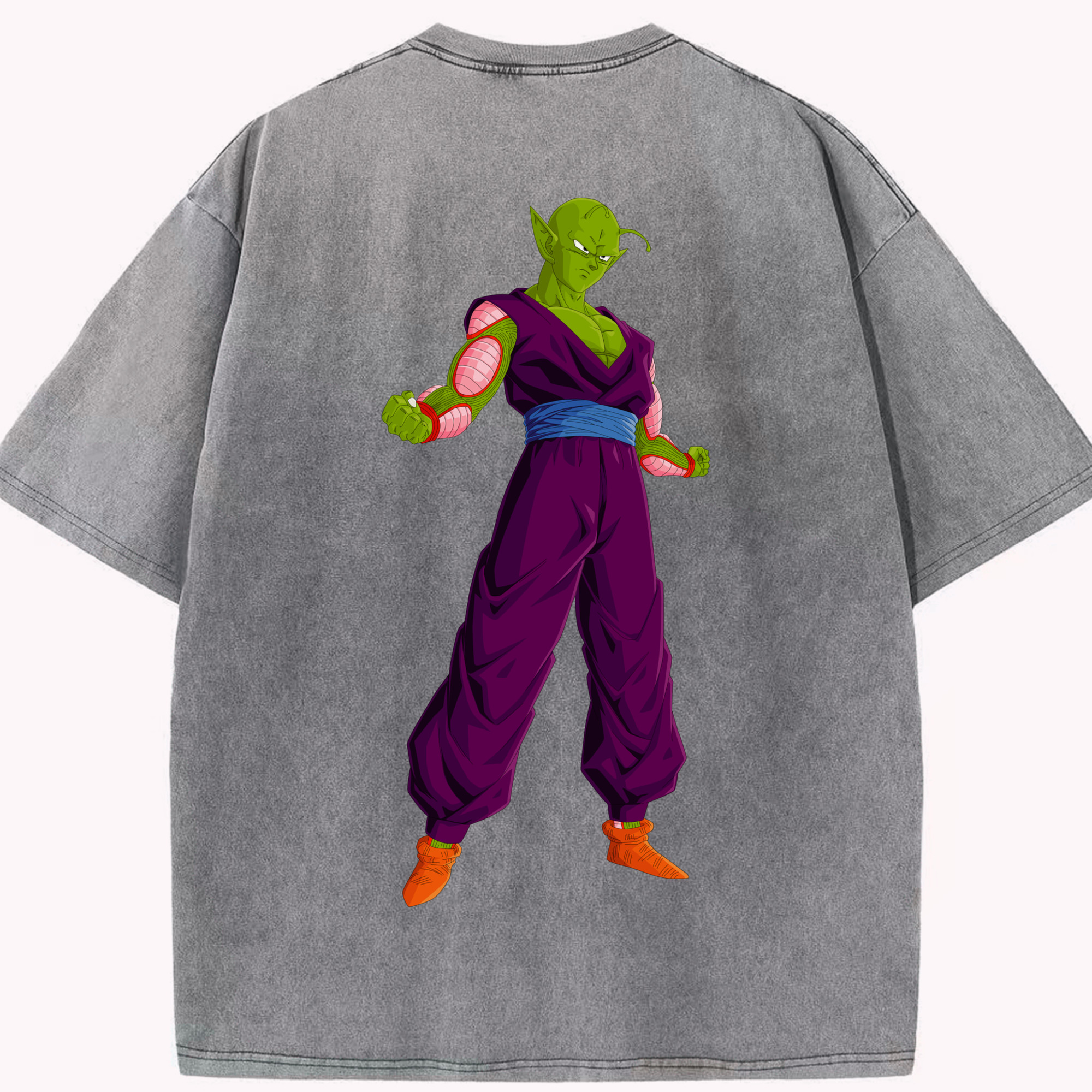 （画像用） ドラゴンボール ピッコロ DRAGON BALL Piccolo 綿100% ヴィンテージ風 半袖Tシャツ（背面プリント）