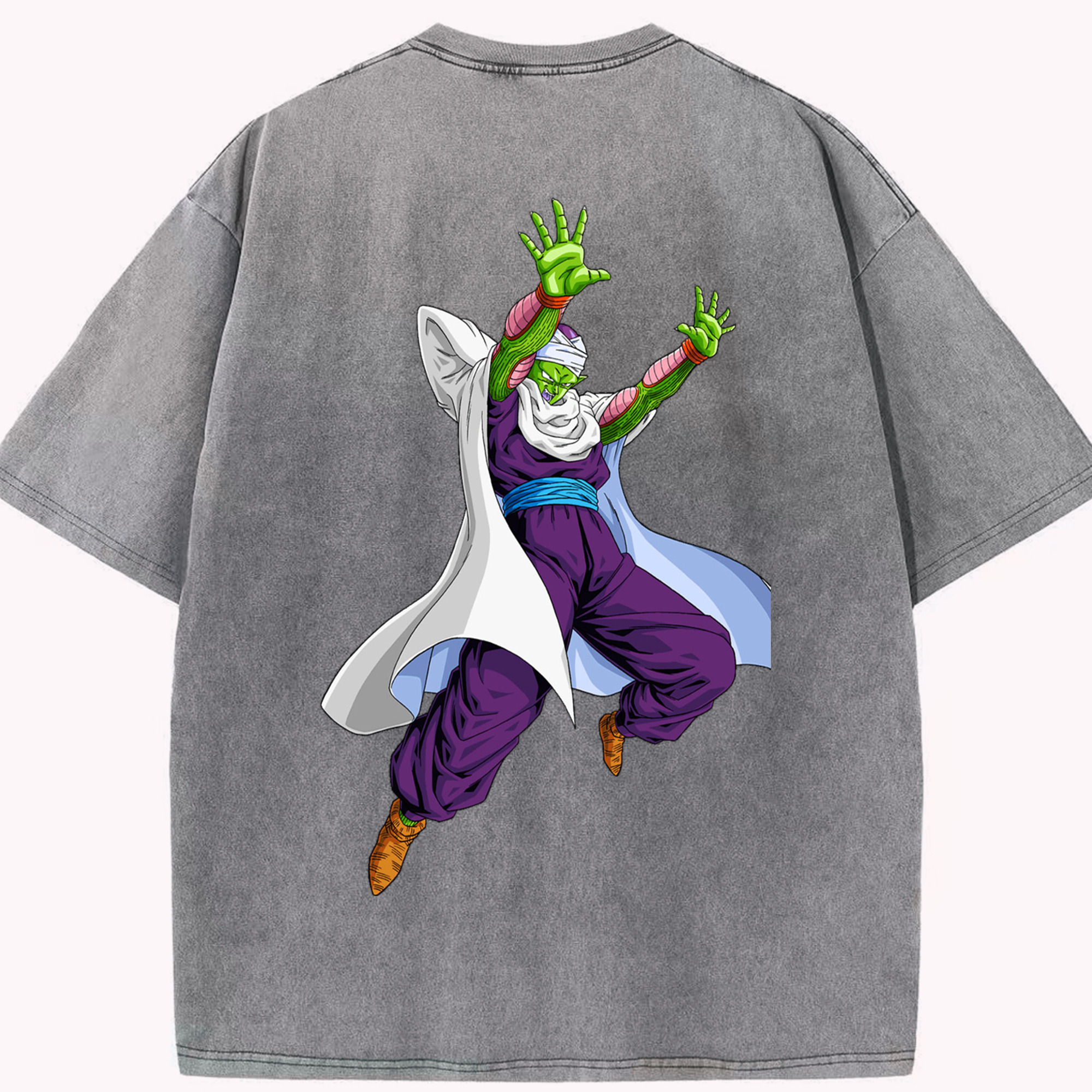 （画像用） ドラゴンボール ピッコロ DRAGON BALL Piccolo 綿100% ヴィンテージ風 半袖Tシャツ（背面プリント）