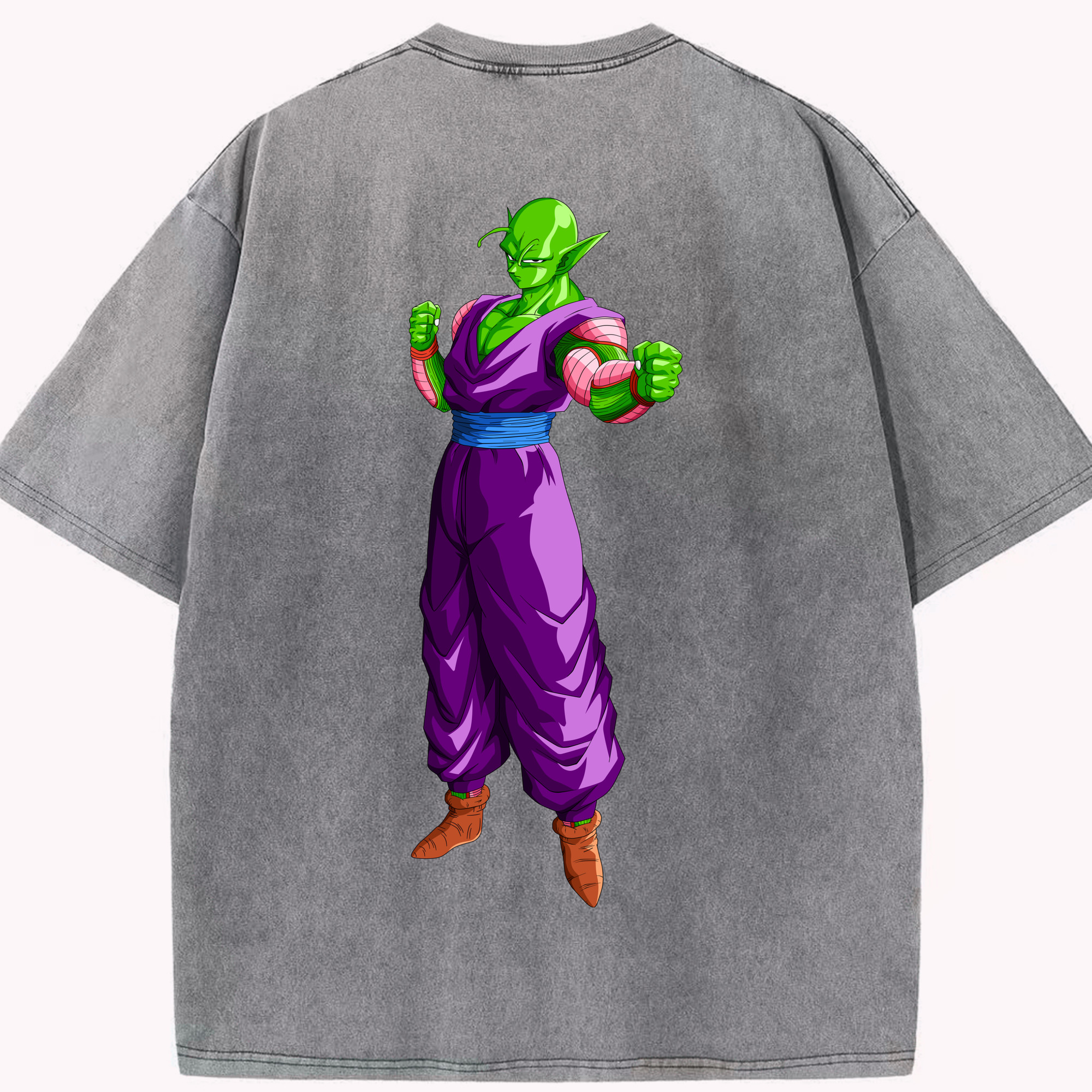 （画像用） ドラゴンボール ピッコロ DRAGON BALL Piccolo 綿100% ヴィンテージ風 半袖Tシャツ（背面プリント）
