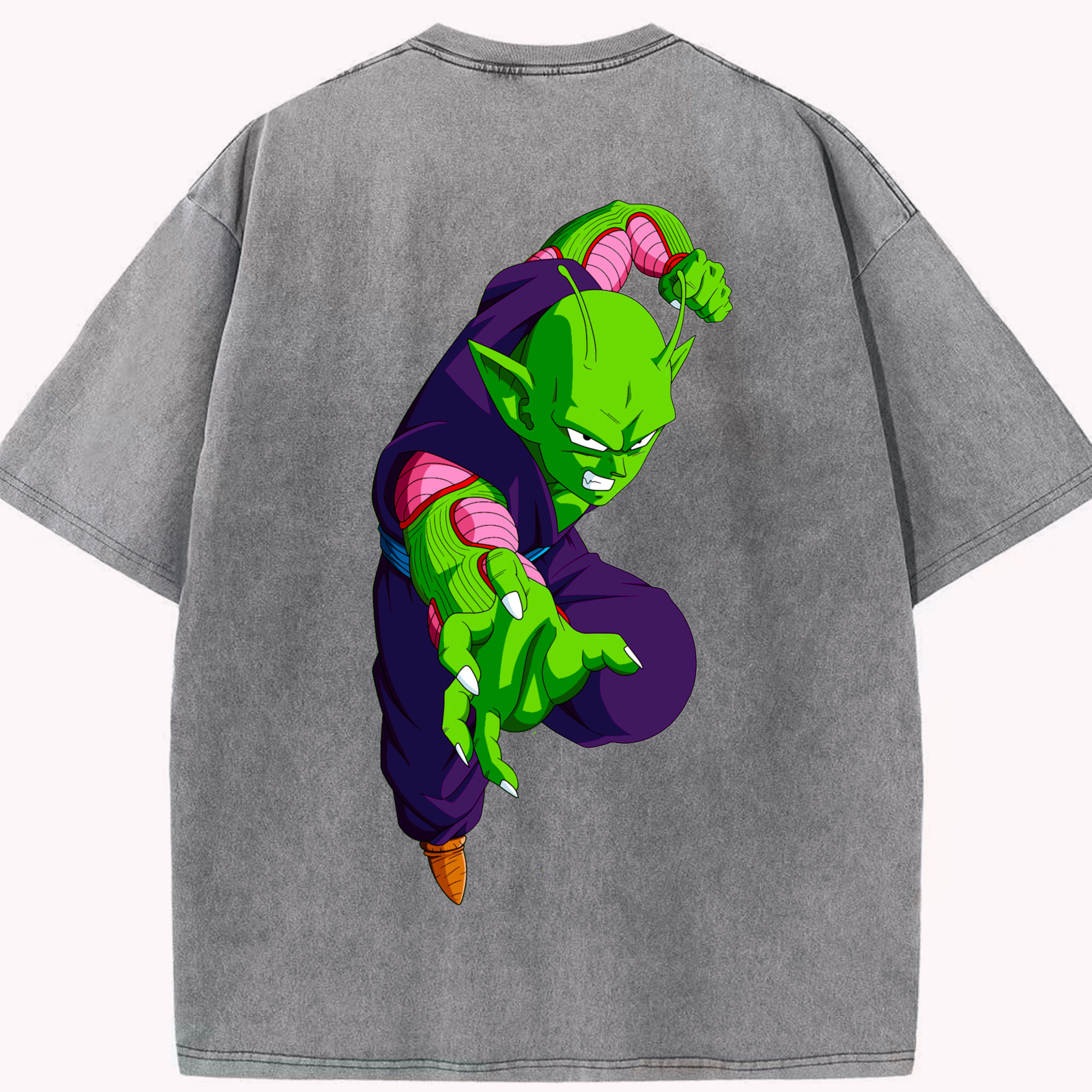 （画像用） ドラゴンボール ピッコロ DRAGON BALL Piccolo 綿100% ヴィンテージ風 半袖Tシャツ（背面プリント）