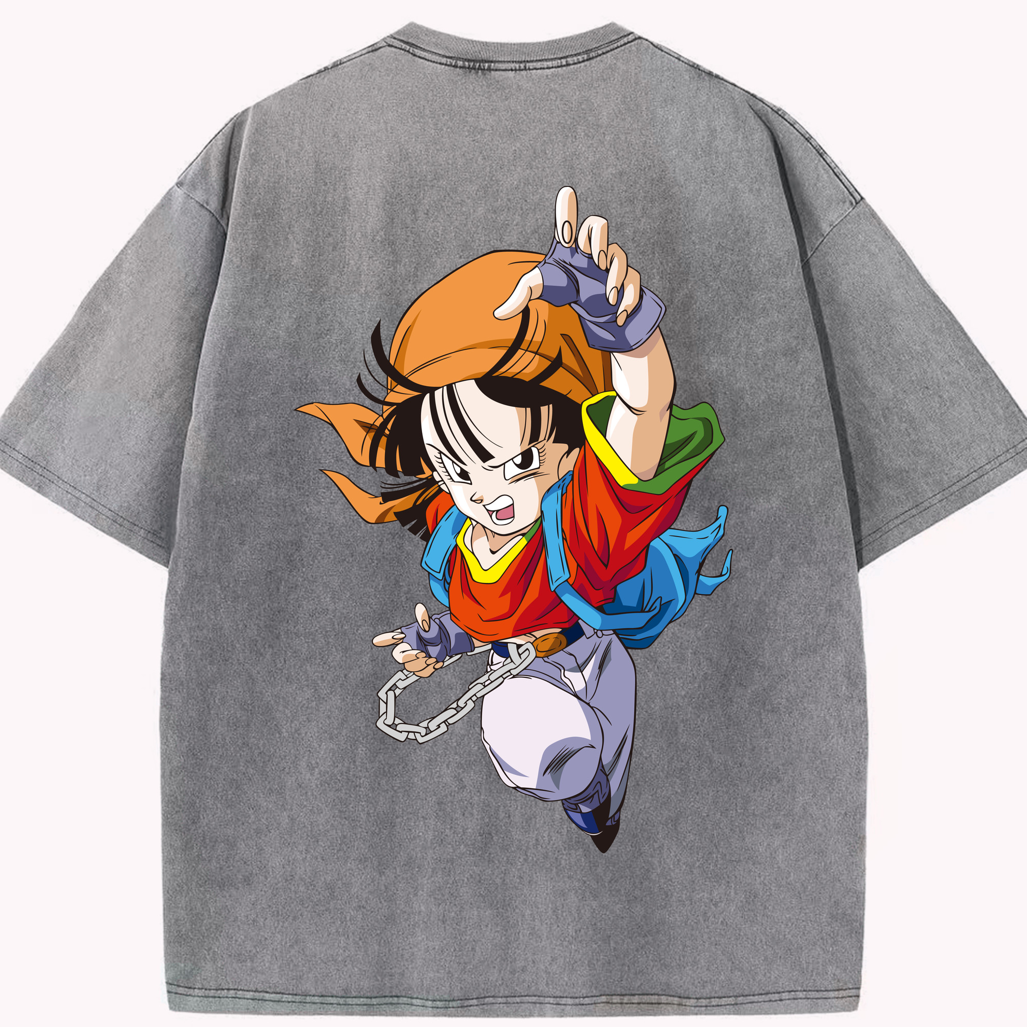 （画像用） ドラゴンボール パン DRAGON BALL Pan 綿100% ヴィンテージ風 半袖Tシャツ（背面プリント）