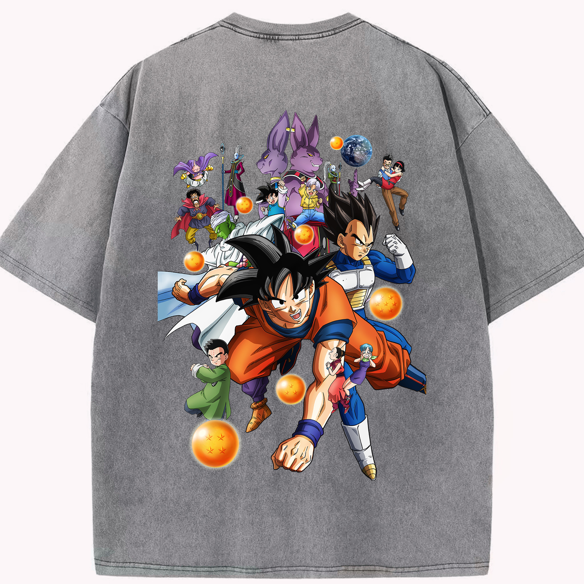 （画像用） ドラゴンボール DRAGON BALL 綿100% ヴィンテージ風 半袖Tシャツ（背面プリント）