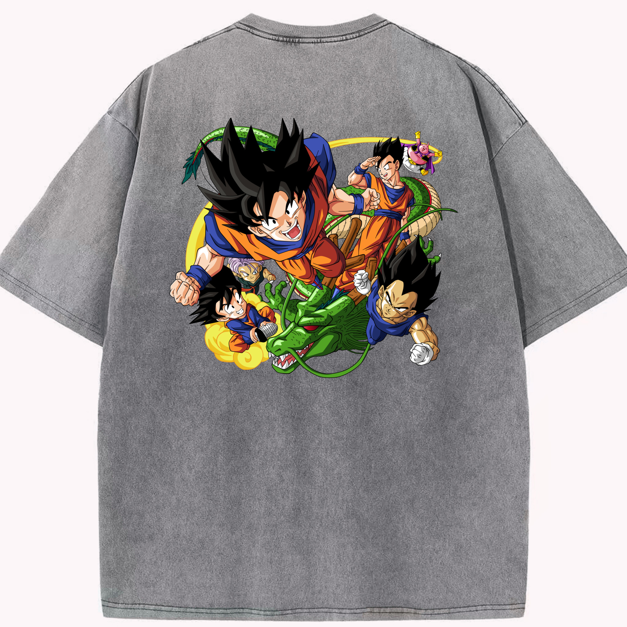 （画像用） ドラゴンボール DRAGON BALL 綿100% ヴィンテージ風 半袖Tシャツ（背面プリント）