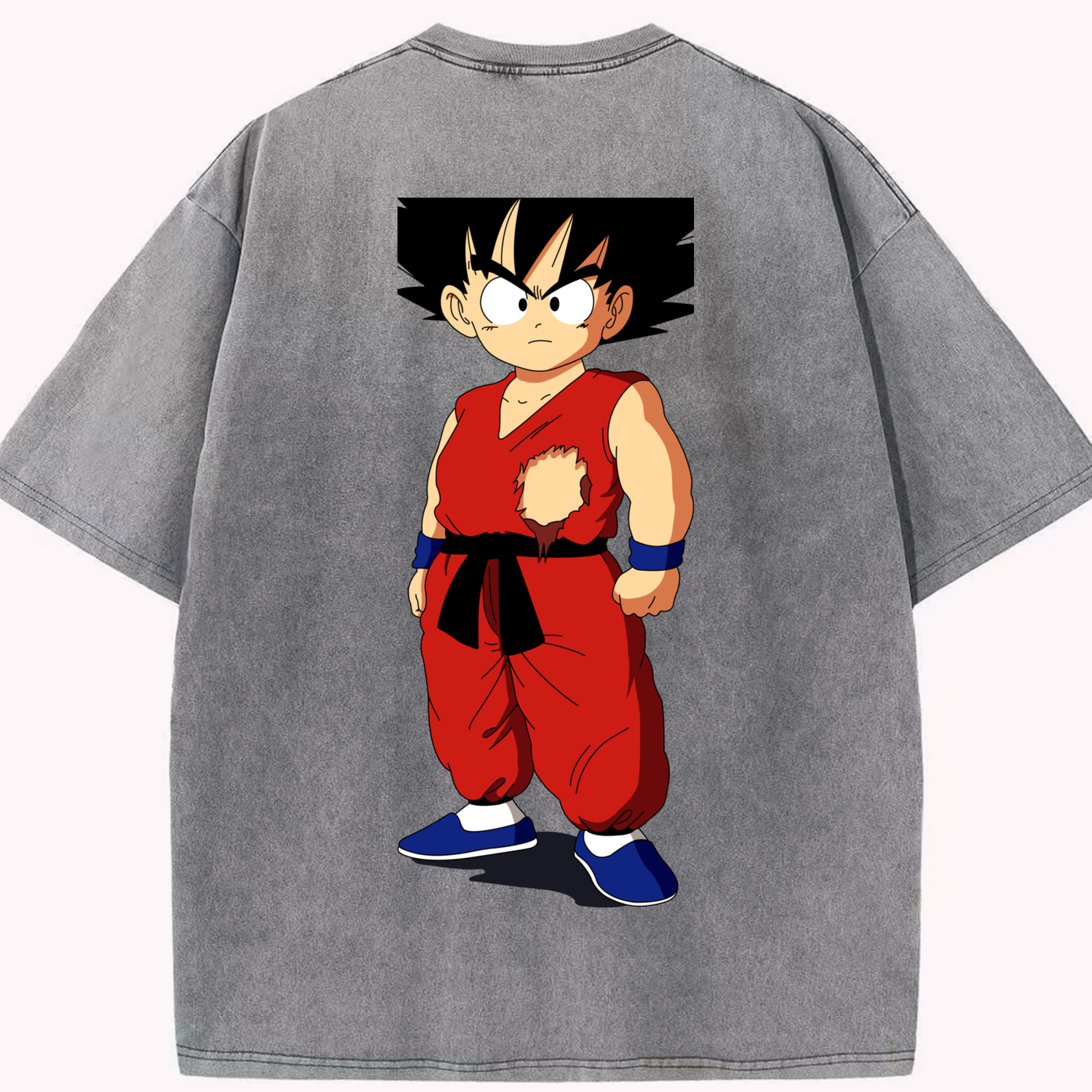 （画像用） ドラゴンボール 孫悟空（そん ごくう）Son Goku カカロット DRAGON BALL Kakarotto 綿100% ヴィンテージ風 半袖Tシャツ（背面プリント）