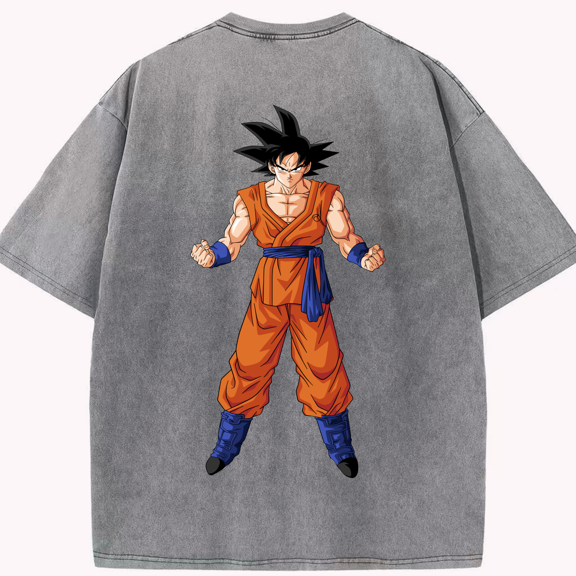 （画像用） ドラゴンボール 孫悟空（そん ごくう）Son Goku カカロット DRAGON BALL Kakarotto 綿100% ヴィンテージ風 半袖Tシャツ（背面プリント）