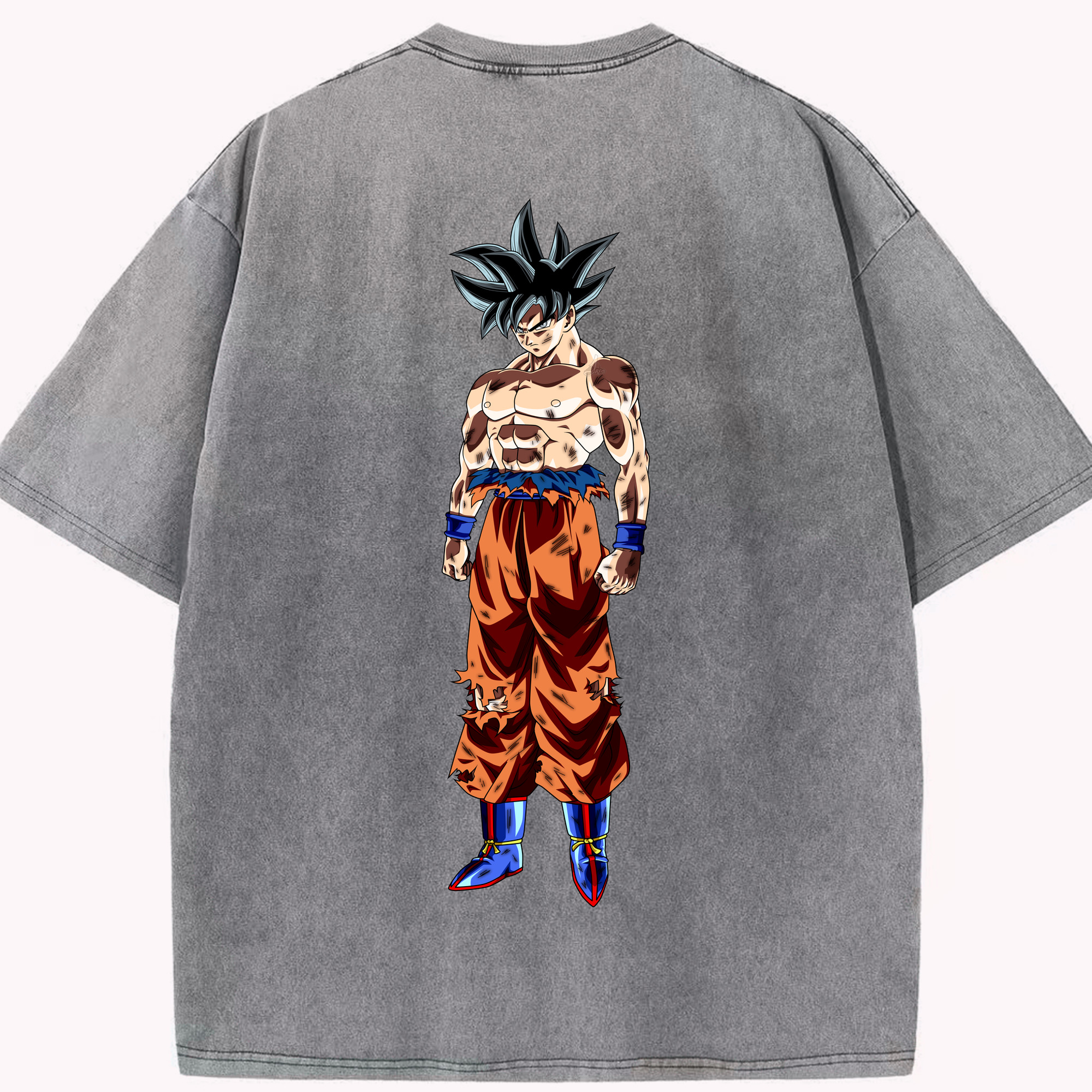 （画像用） ドラゴンボール 孫悟空（そん ごくう）Son Goku カカロット DRAGON BALL Kakarotto 綿100% ヴィンテージ風 半袖Tシャツ（背面プリント）