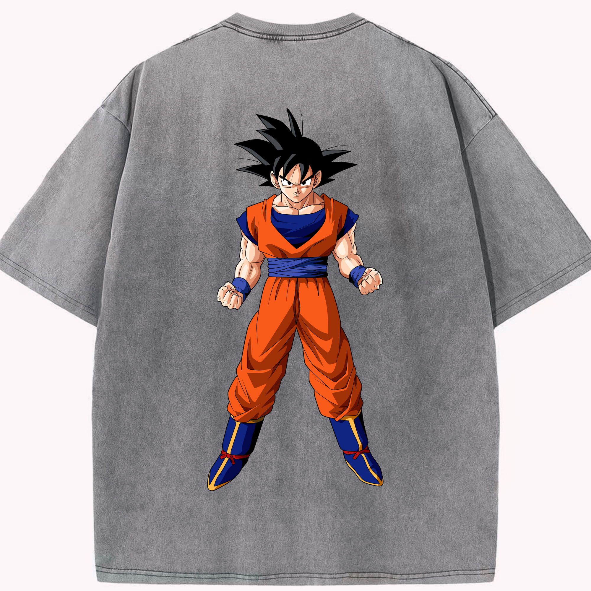 （画像用） ドラゴンボール 孫悟空（そん ごくう）Son Goku カカロット DRAGON BALL Kakarotto 綿100% ヴィンテージ風 半袖Tシャツ（背面プリント）