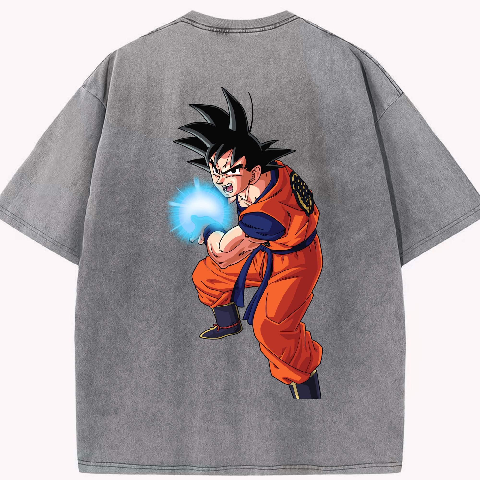（画像用） ドラゴンボール 孫悟空（そん ごくう）Son Goku カカロット DRAGON BALL Kakarotto 綿100% ヴィンテージ風 半袖Tシャツ（背面プリント）