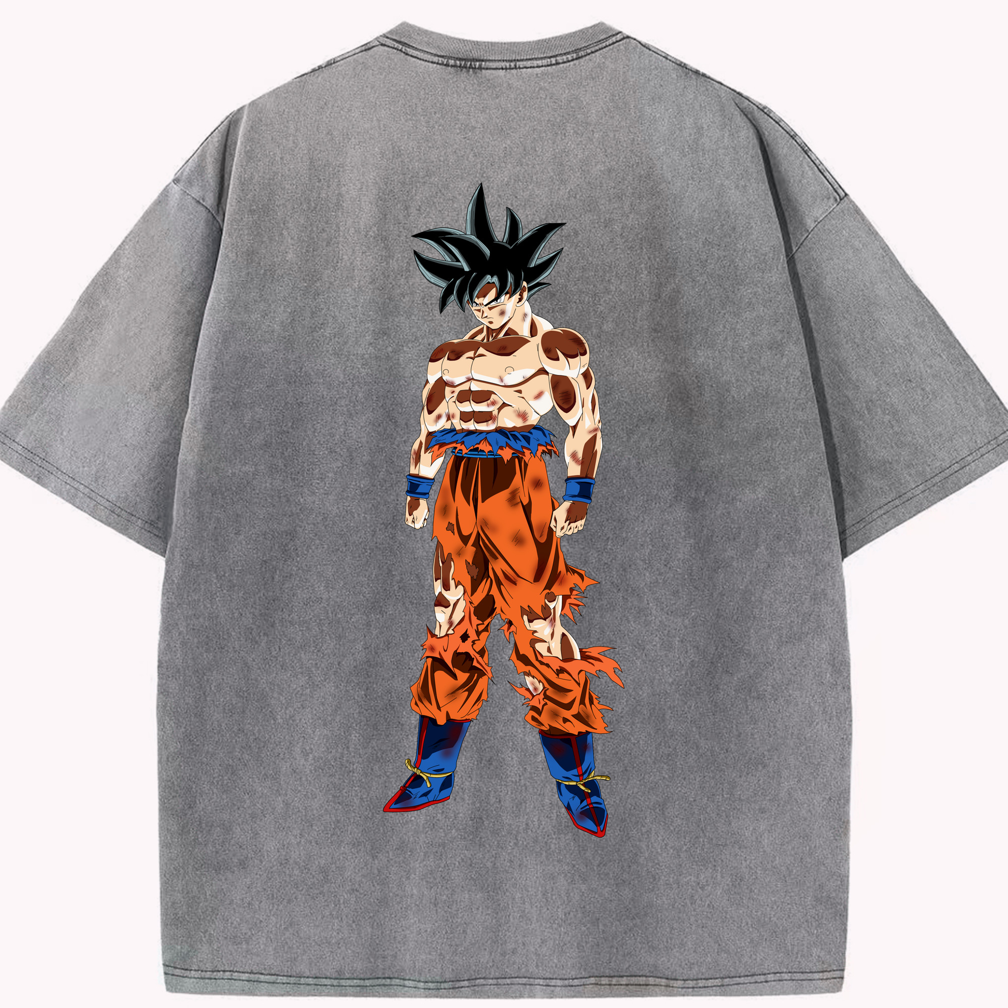 （画像用） ドラゴンボール 孫悟空（そん ごくう）Son Goku カカロット DRAGON BALL Kakarotto 綿100% ヴィンテージ風 半袖Tシャツ（背面プリント）