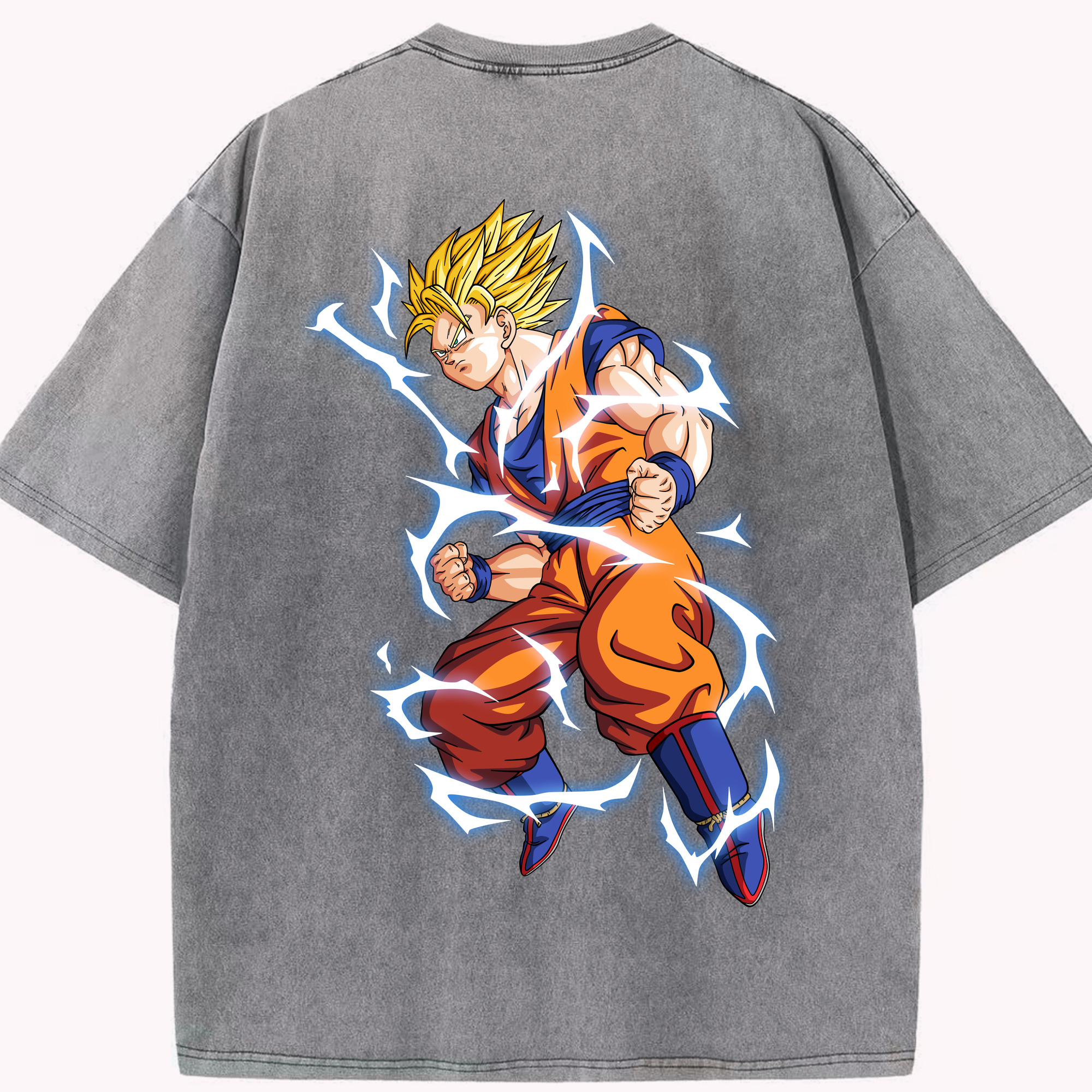 （画像用） ドラゴンボール 孫悟空（そん ごくう）Son Goku カカロット DRAGON BALL Kakarotto 綿100% ヴィンテージ風 半袖Tシャツ（背面プリント）