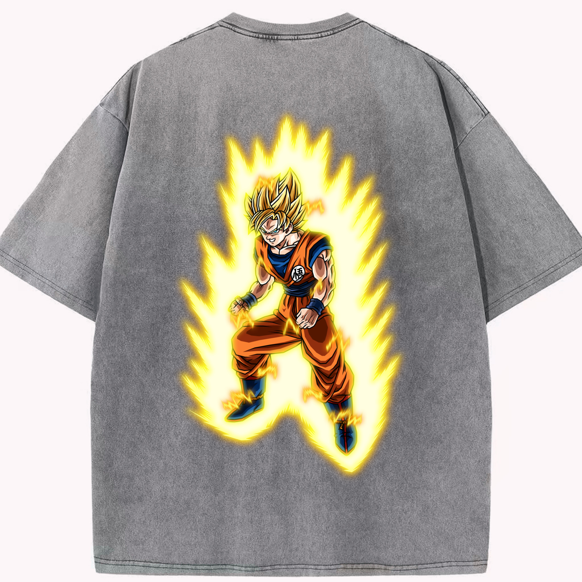 （画像用） ドラゴンボール 孫悟空（そん ごくう）Son Goku カカロット DRAGON BALL Kakarotto 綿100% ヴィンテージ風 半袖Tシャツ（背面プリント）