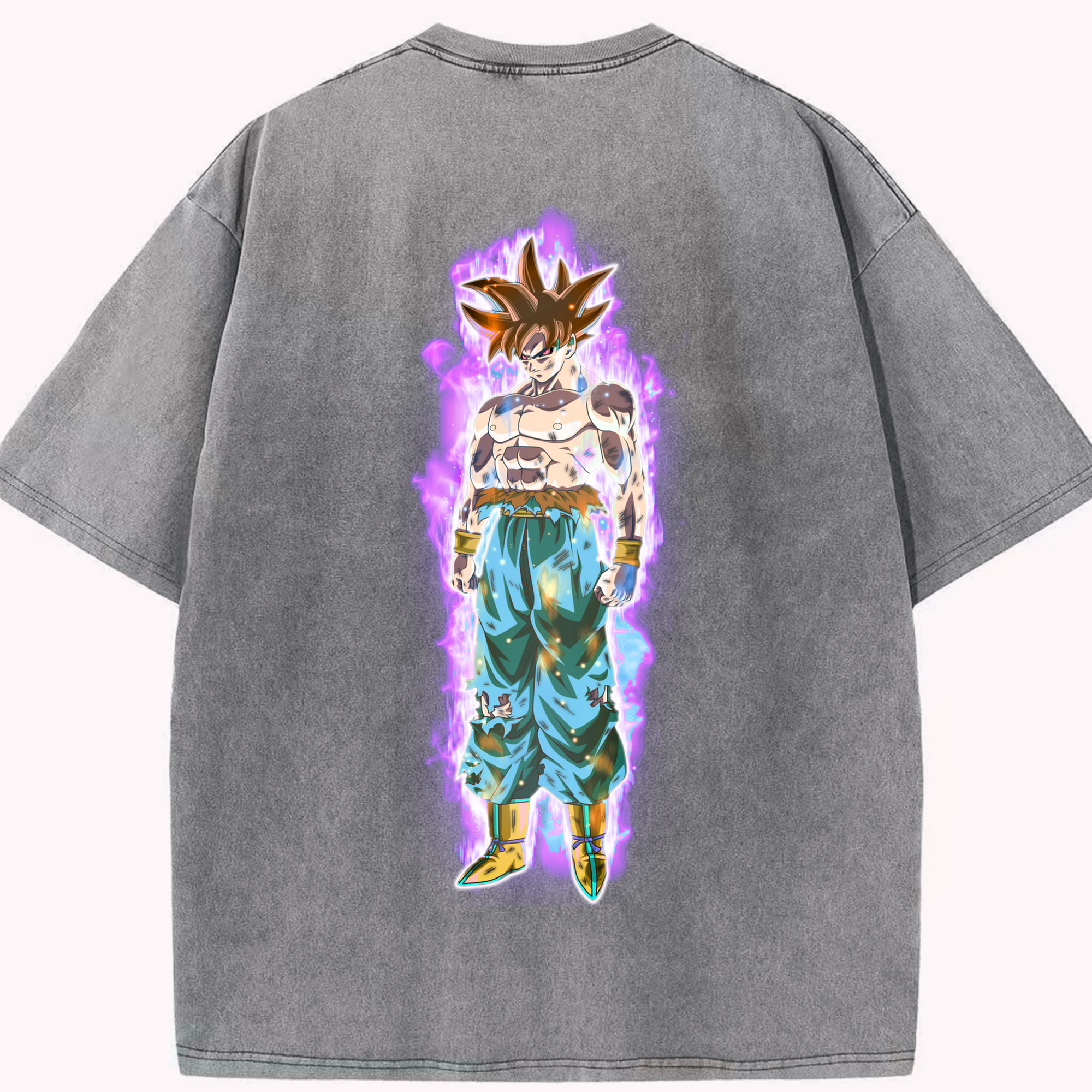 （画像用） ドラゴンボール 孫悟空（そん ごくう）Son Goku カカロット DRAGON BALL Kakarotto 綿100% ヴィンテージ風 半袖Tシャツ（背面プリント）