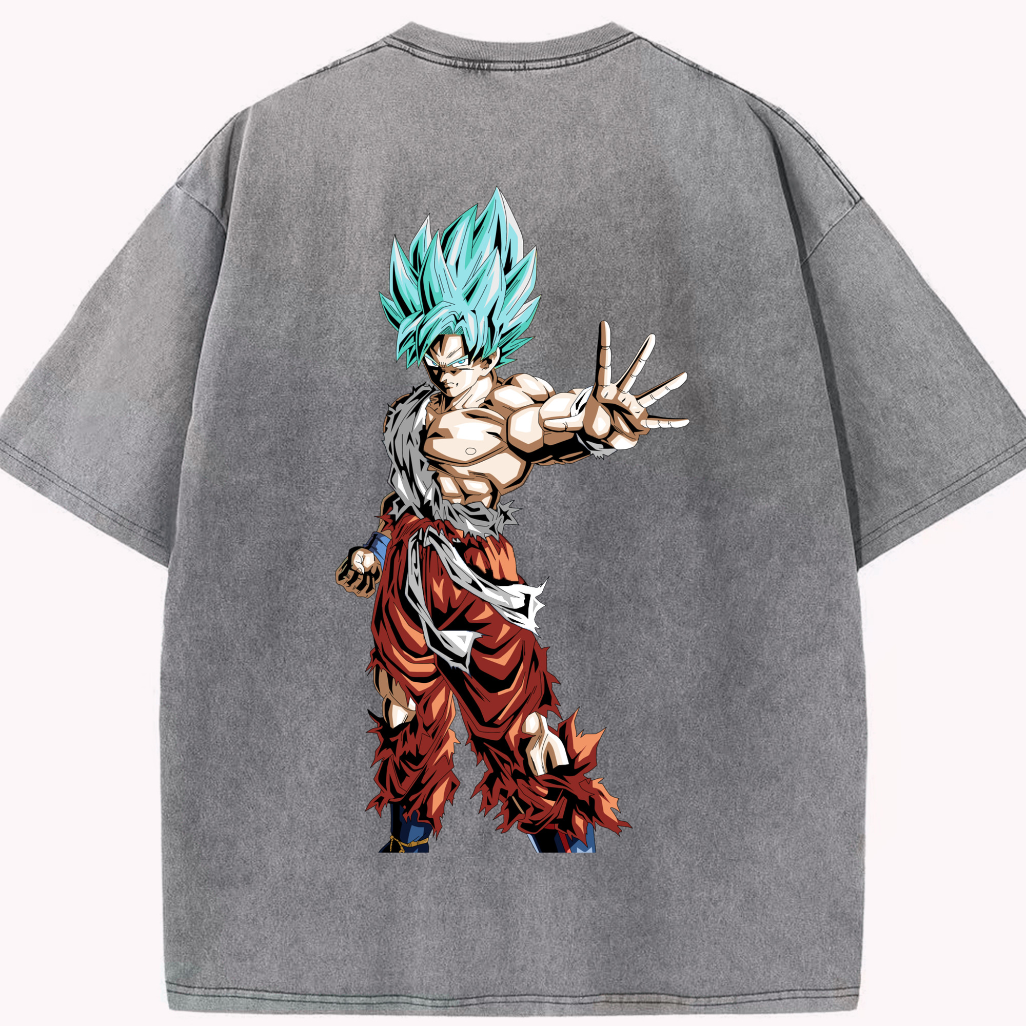 （画像用） ドラゴンボール 孫悟空（そん ごくう）Son Goku カカロット DRAGON BALL Kakarotto 綿100% ヴィンテージ風 半袖Tシャツ（背面プリント）