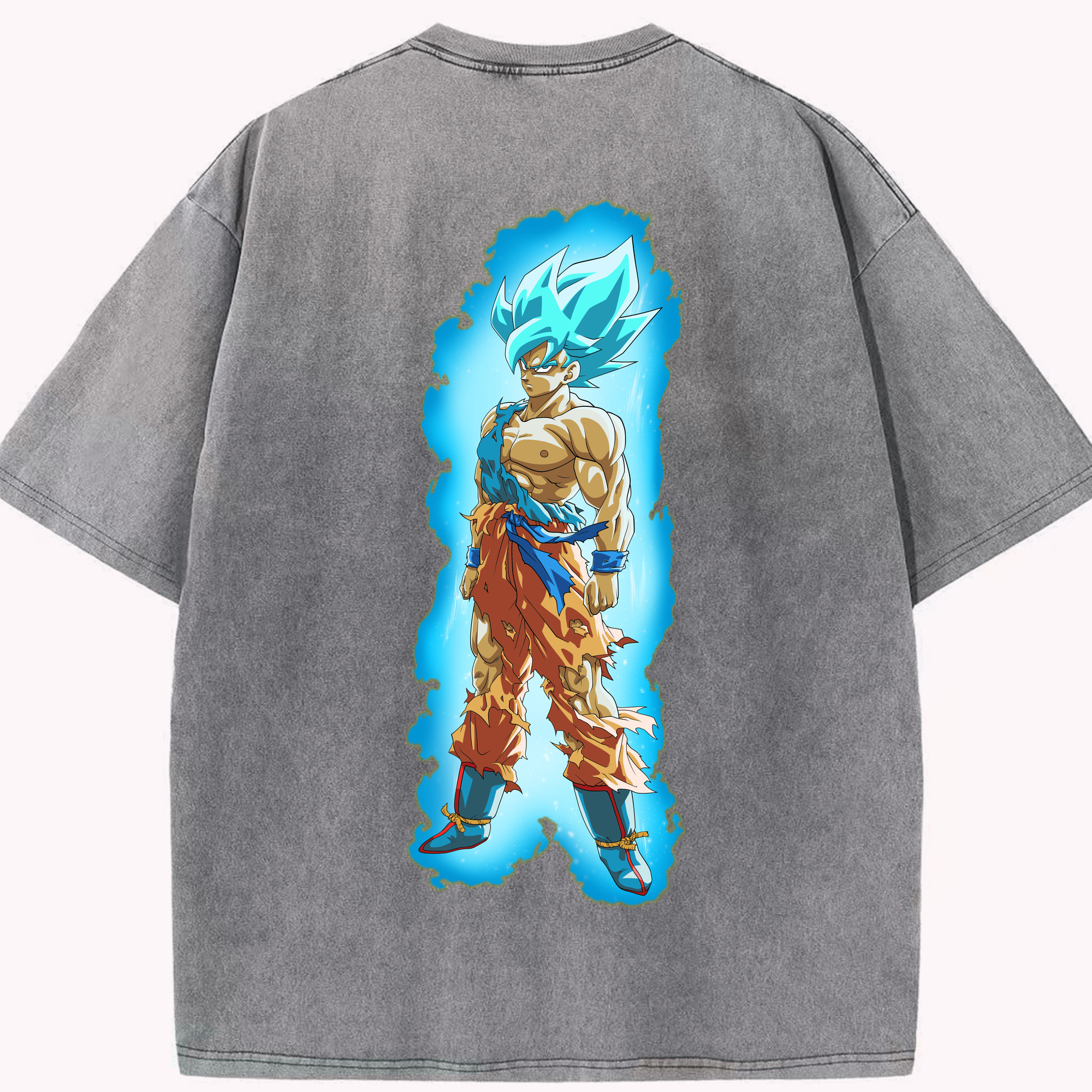 （画像用） ドラゴンボール 孫悟空（そん ごくう）Son Goku カカロット DRAGON BALL Kakarotto 綿100% ヴィンテージ風 半袖Tシャツ（背面プリント）
