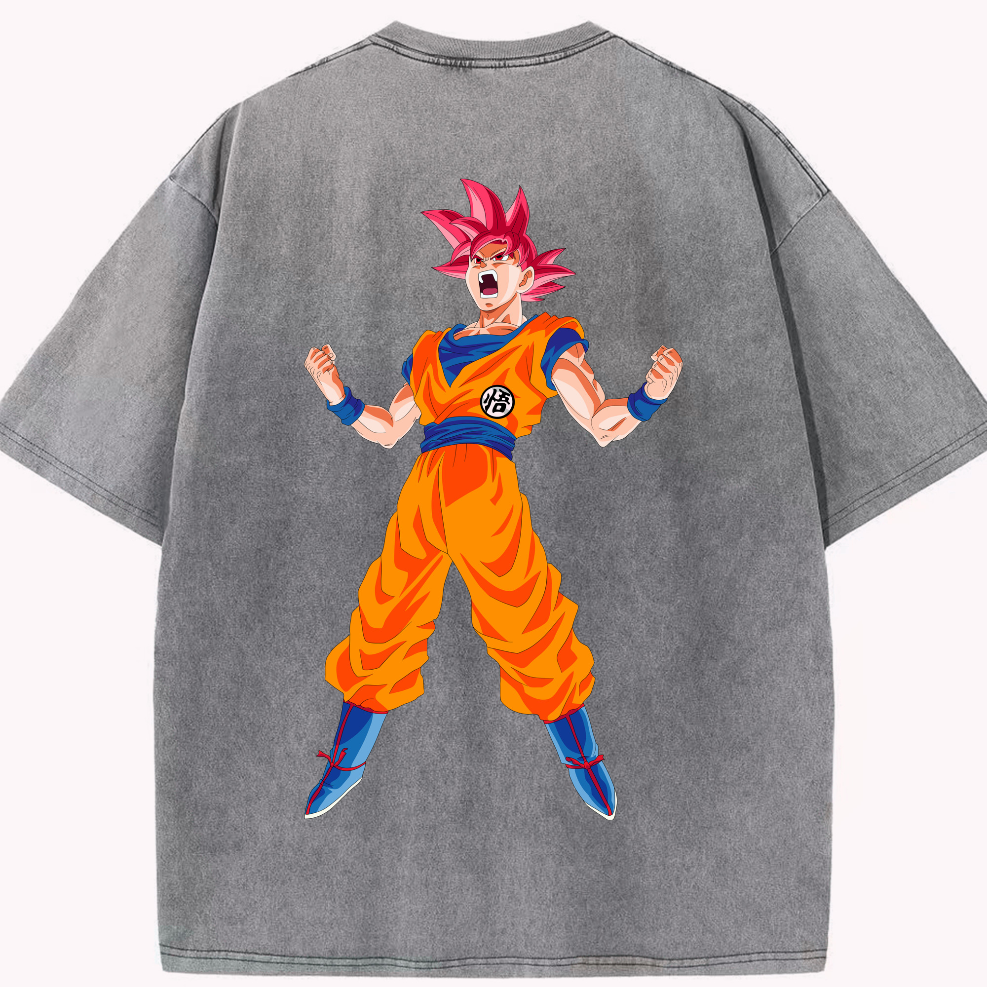 （画像用） ドラゴンボール 孫悟空（そん ごくう）Son Goku カカロット DRAGON BALL Kakarotto 綿100% ヴィンテージ風 半袖Tシャツ（背面プリント）