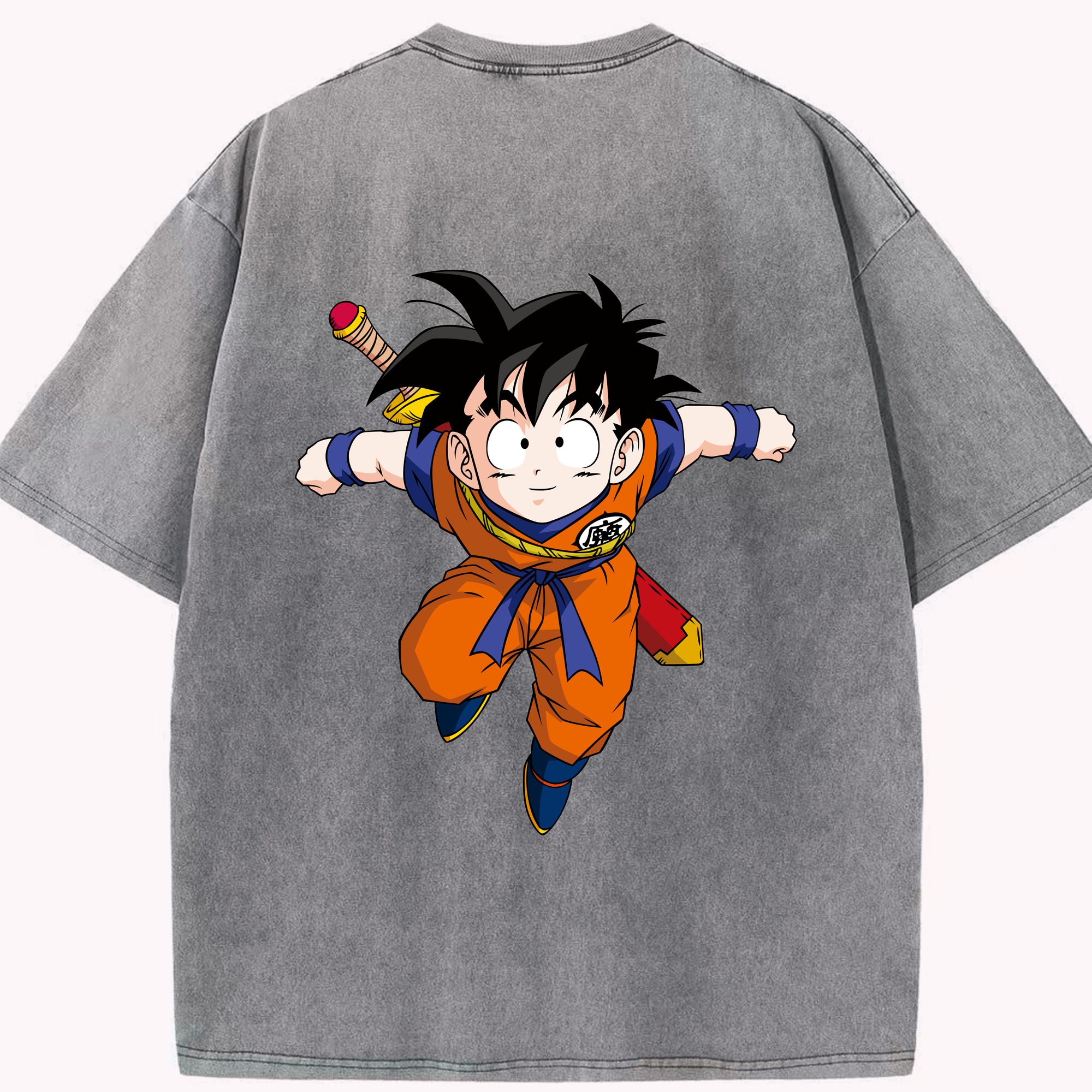 （画像用） ドラゴンボール 孫悟空（そん ごくう）Son Goku カカロット DRAGON BALL Kakarotto 綿100% ヴィンテージ風 半袖Tシャツ（背面プリント）
