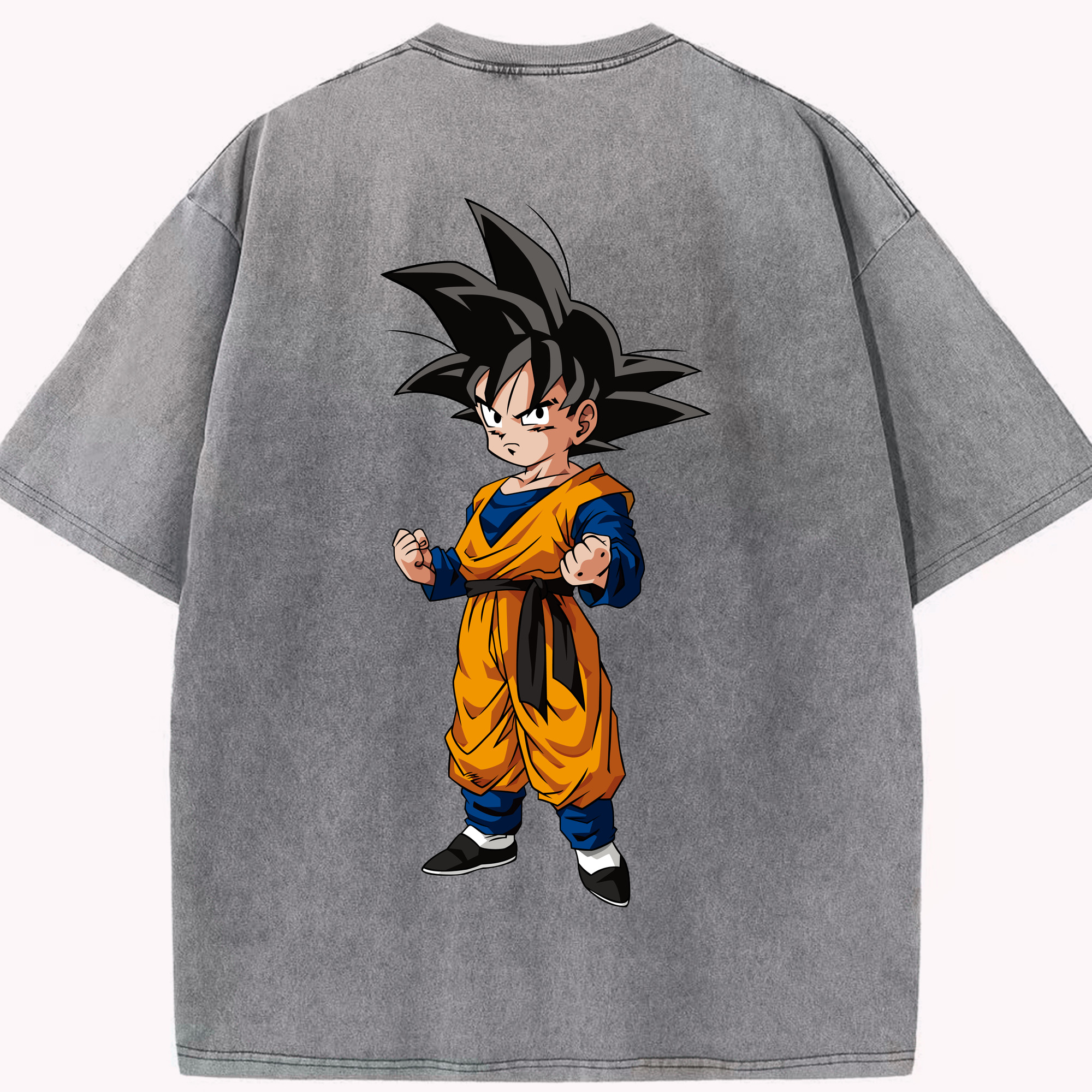 （画像用） ドラゴンボール 孫悟空（そん ごくう）Son Goku カカロット DRAGON BALL Kakarotto 綿100% ヴィンテージ風 半袖Tシャツ（背面プリント）