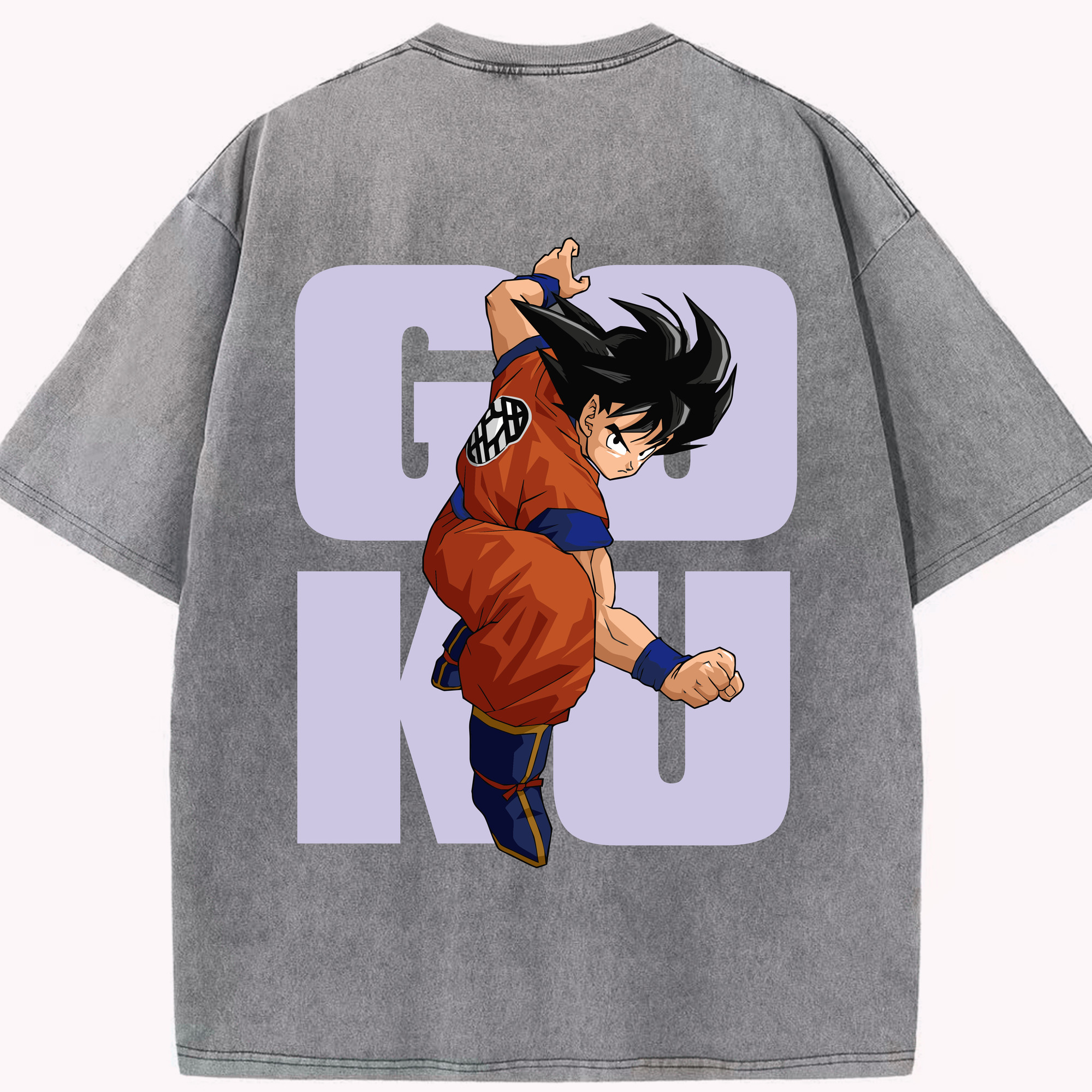 （画像用） ドラゴンボール 孫悟空（そん ごくう）Son Goku カカロット DRAGON BALL Kakarotto 綿100% ヴィンテージ風 半袖Tシャツ（背面プリント）