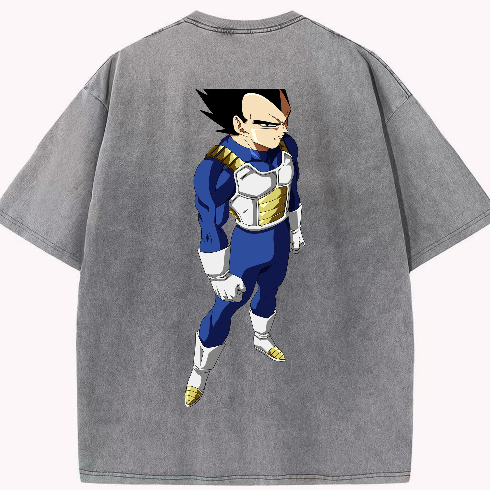 （画像用） ドラゴンボール ベジータ四世（Bejīta Yonsei）DRAGON BALL Vegeta IV 綿100% ヴィンテージ風 半袖Tシャツ（背面プリント）