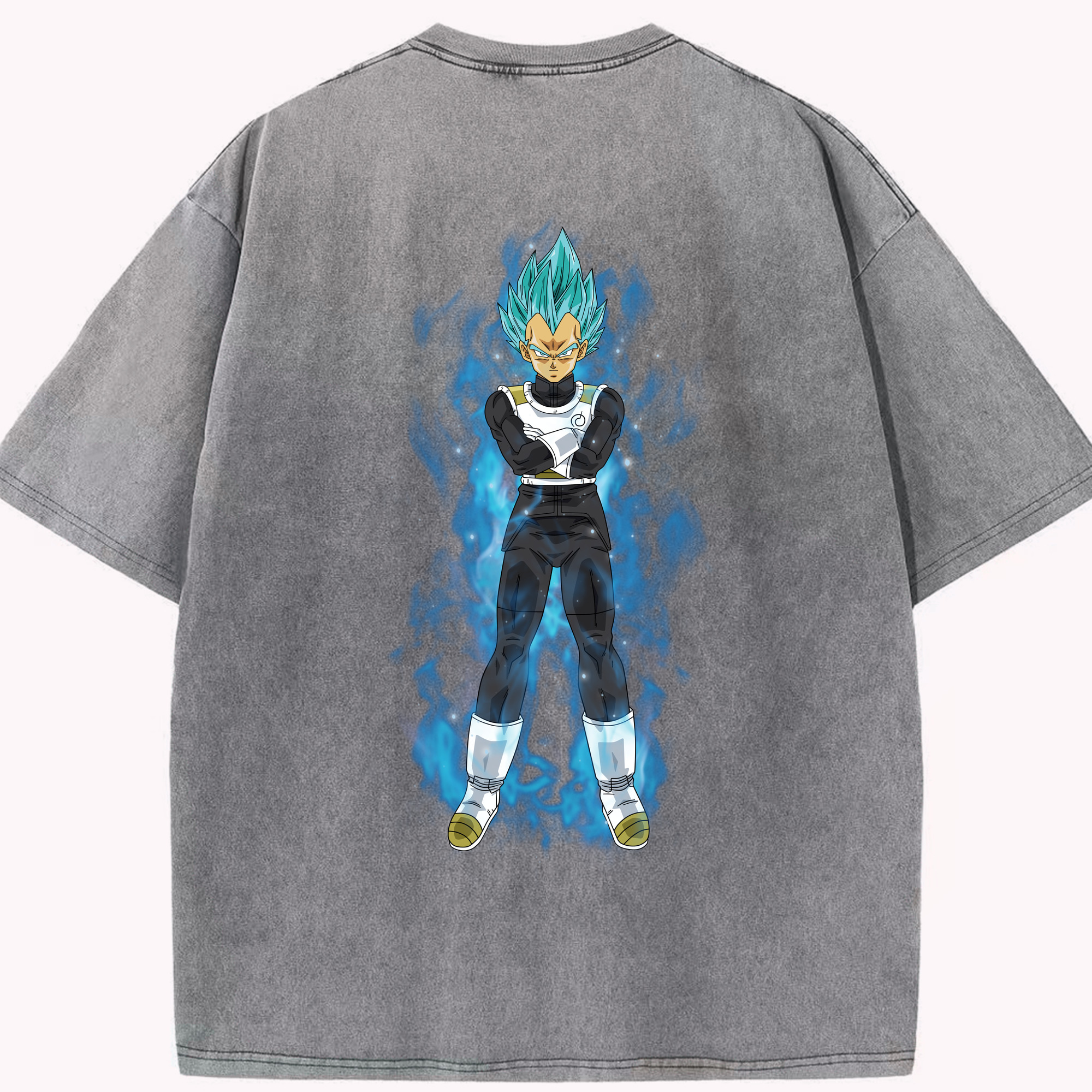 （画像用） ドラゴンボール ベジータ四世（Bejīta Yonsei）DRAGON BALL Vegeta IV 綿100% ヴィンテージ風 半袖Tシャツ（背面プリント）