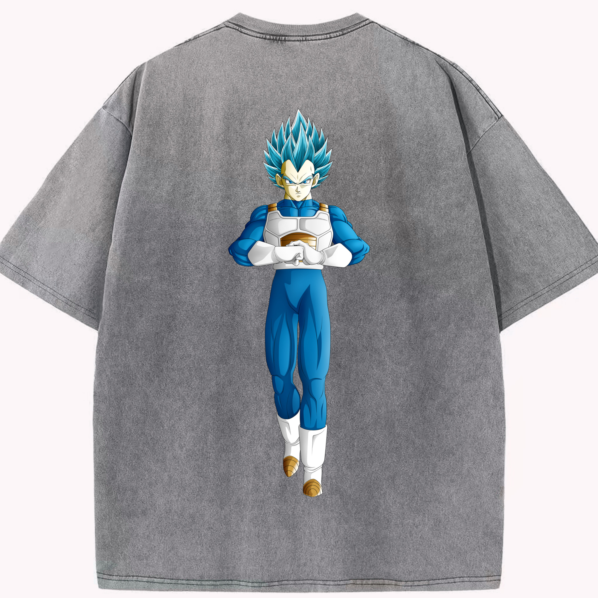 （画像用） ドラゴンボール ベジータ四世（Bejīta Yonsei）DRAGON BALL Vegeta IV 綿100% ヴィンテージ風 半袖Tシャツ（背面プリント）
