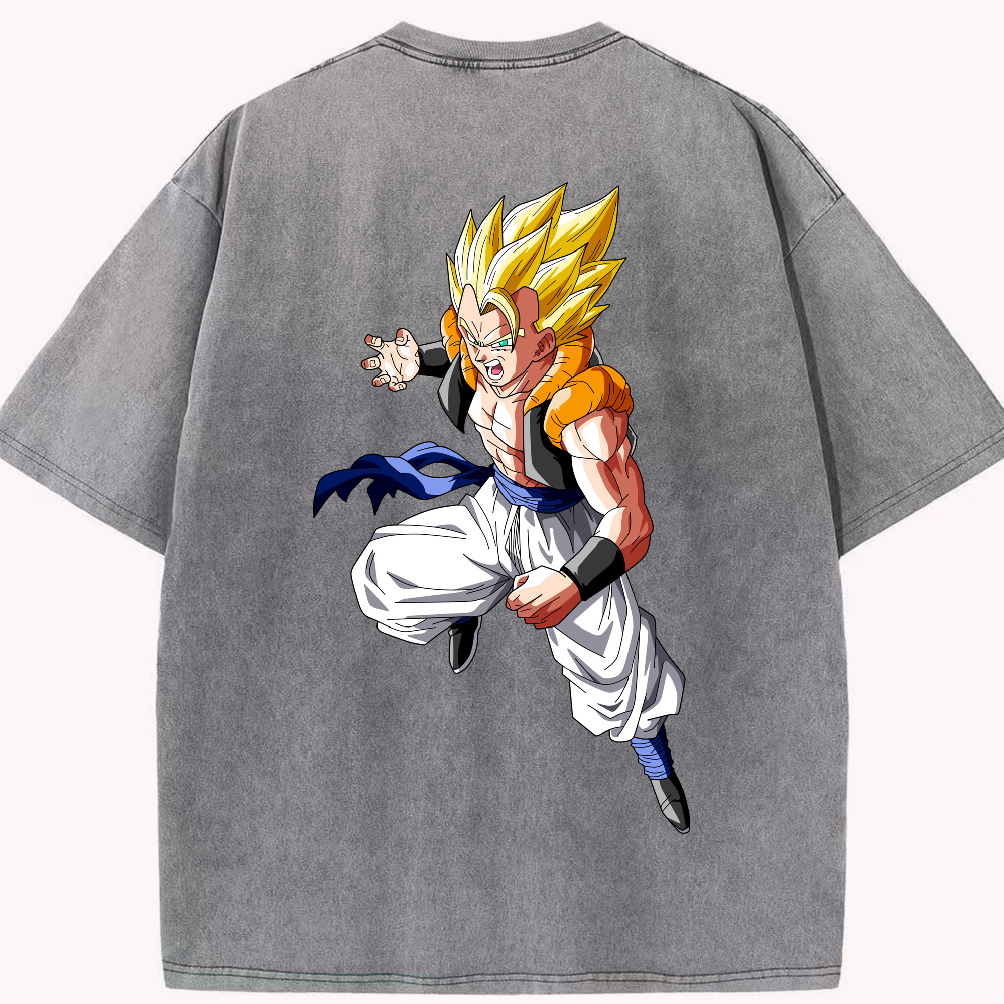 （画像用） ドラゴンボール ベジータ四世（Bejīta Yonsei）DRAGON BALL Vegeta IV 綿100% ヴィンテージ風 半袖Tシャツ（背面プリント）