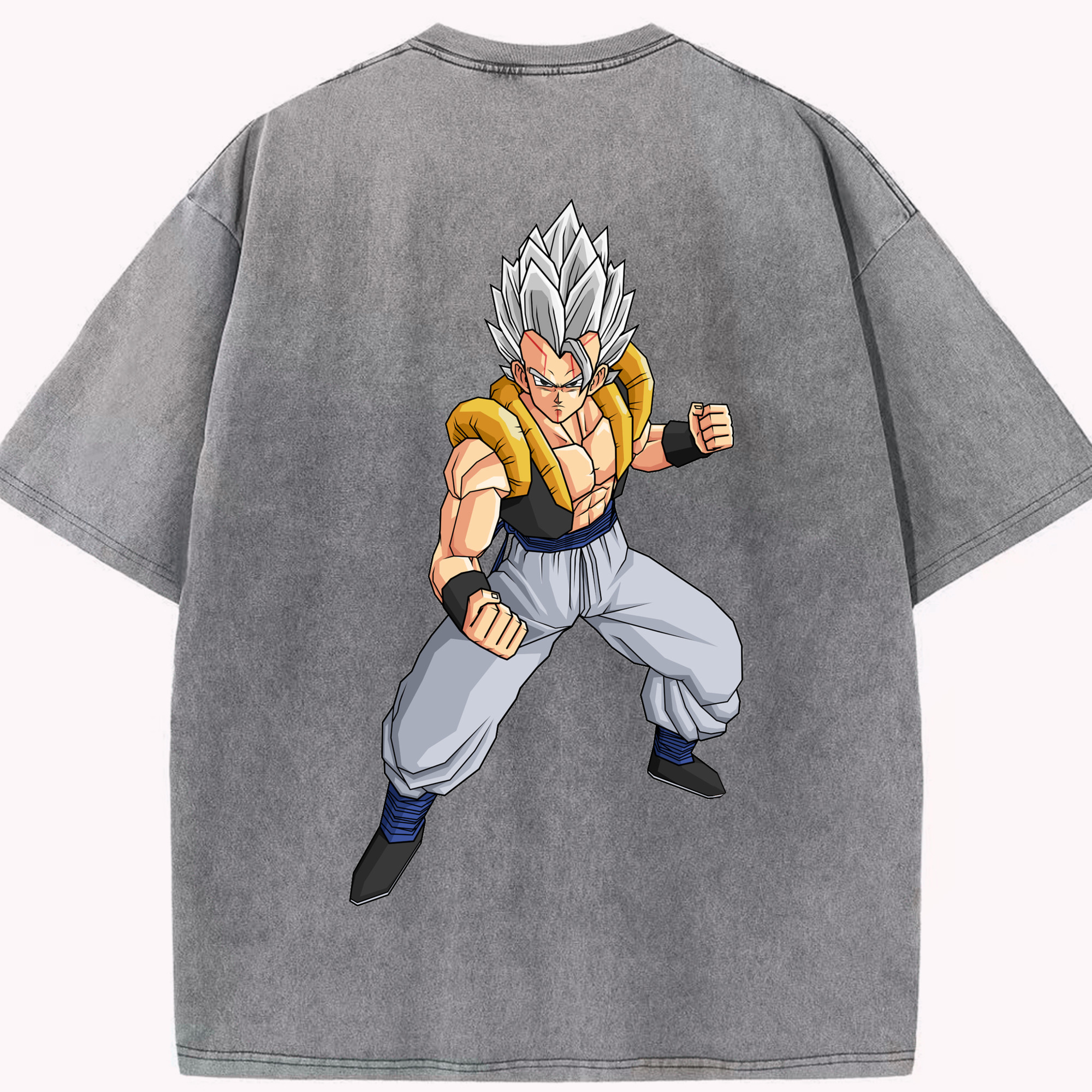 （画像用） ドラゴンボール ベジータ四世（Bejīta Yonsei）DRAGON BALL Vegeta IV 綿100% ヴィンテージ風 半袖Tシャツ（背面プリント）