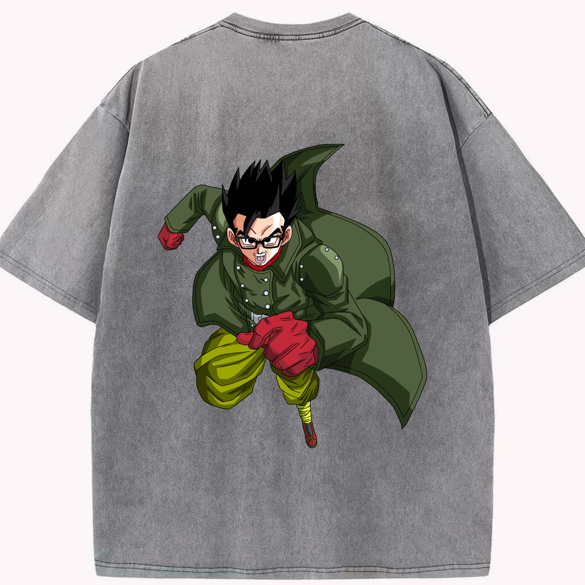 （画像用） ドラゴンボール 孫 悟飯（そんごはん）DRAGON BALL Son Gohan 綿100% ヴィンテージ風 半袖Tシャツ（背面プリント）
