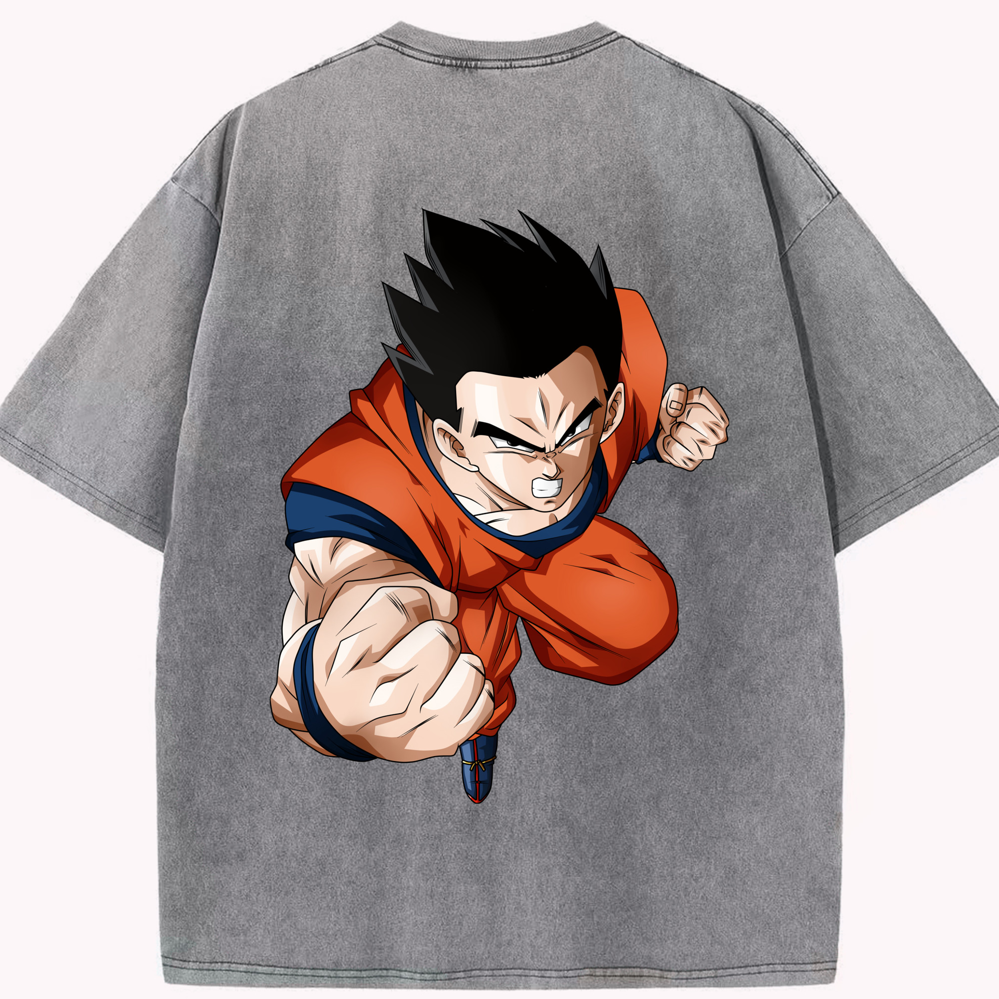 （画像用） ドラゴンボール 孫 悟飯（そんごはん）DRAGON BALL Son Gohan 綿100% ヴィンテージ風 半袖Tシャツ（背面プリント）
