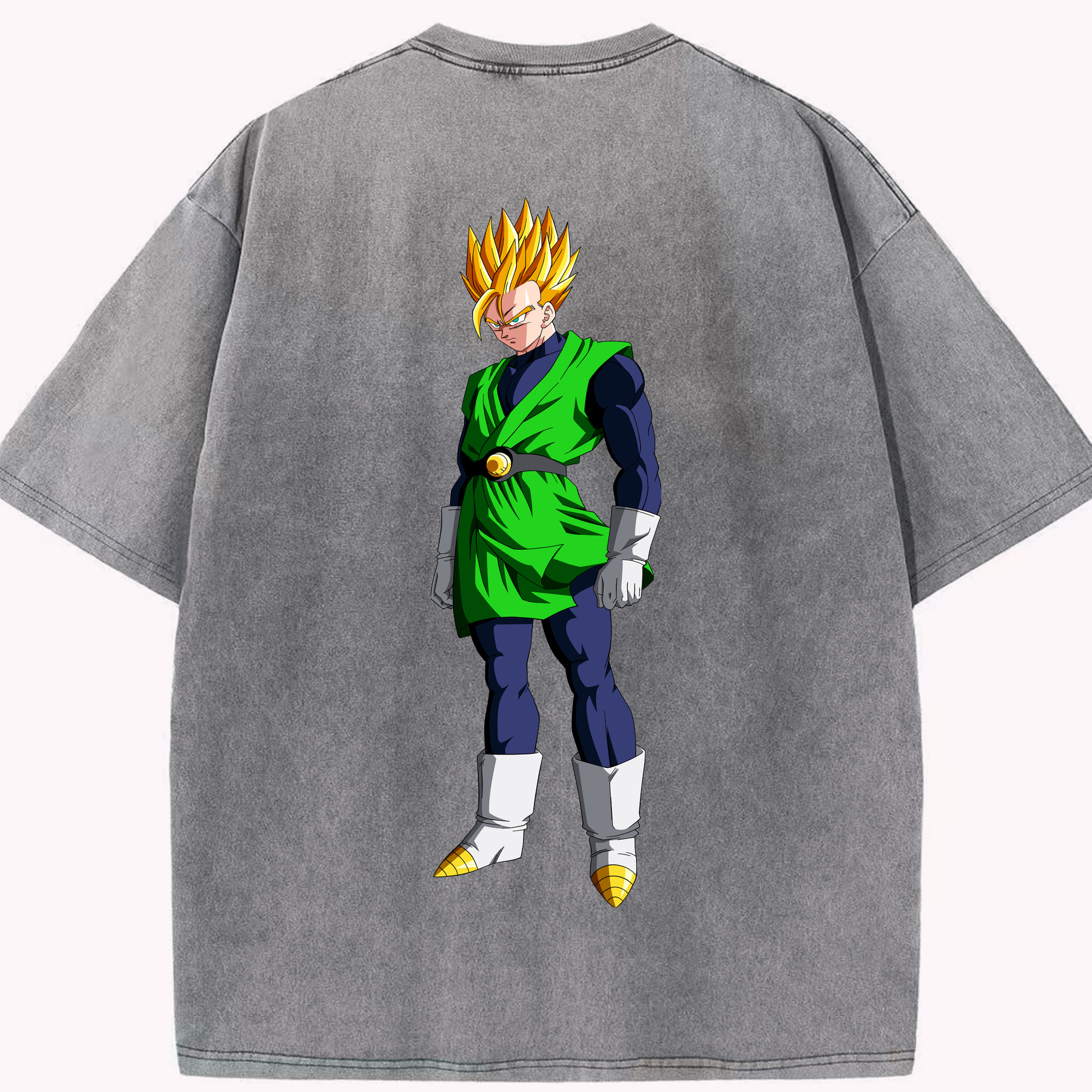 （画像用） ドラゴンボール 孫 悟飯（そんごはん）DRAGON BALL Son Gohan 綿100% ヴィンテージ風 半袖Tシャツ（背面プリント）