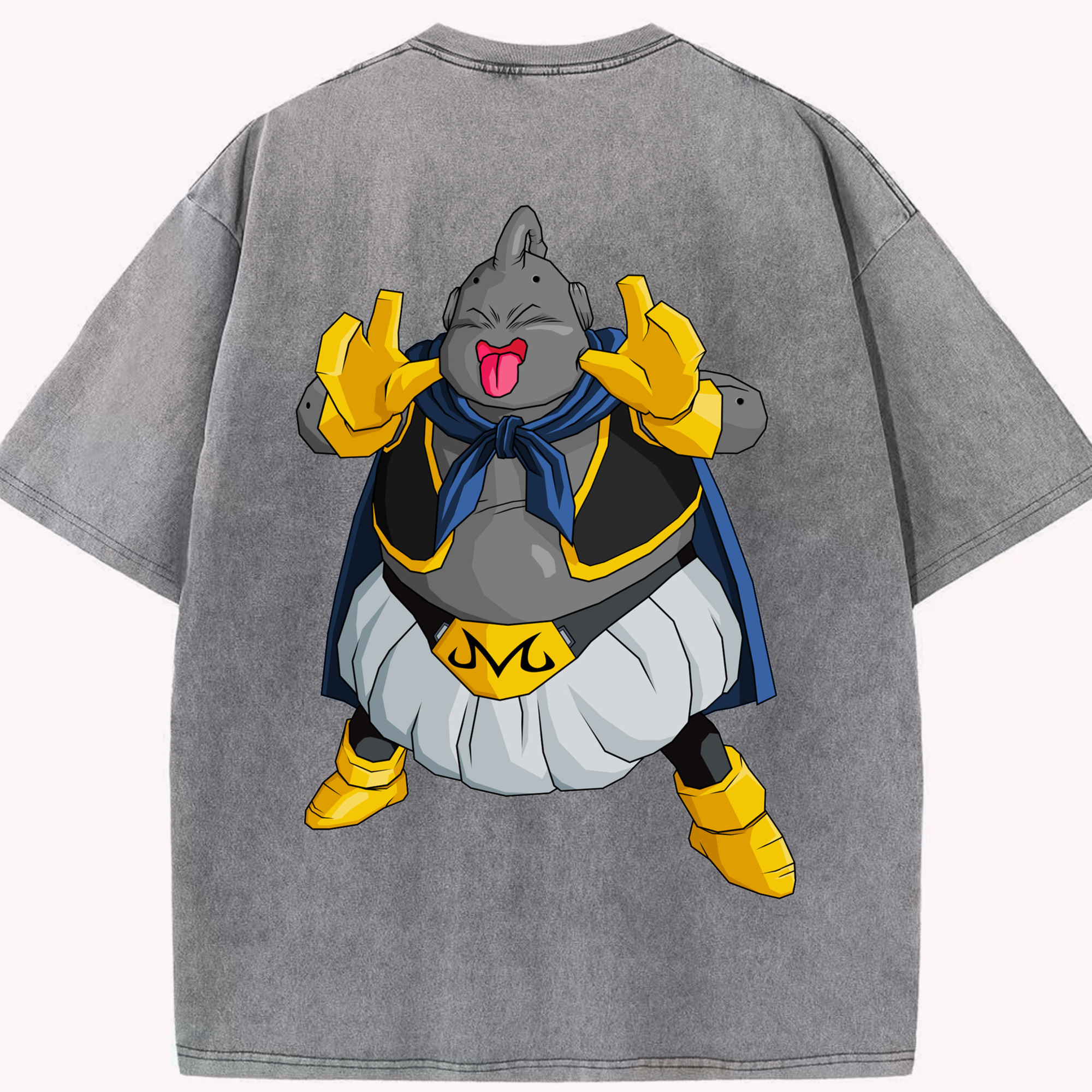 （画像用） ドラゴンボール 魔人ブウ DRAGON BALL Majin Buu 綿100% ヴィンテージ風 半袖Tシャツ（背面プリント）