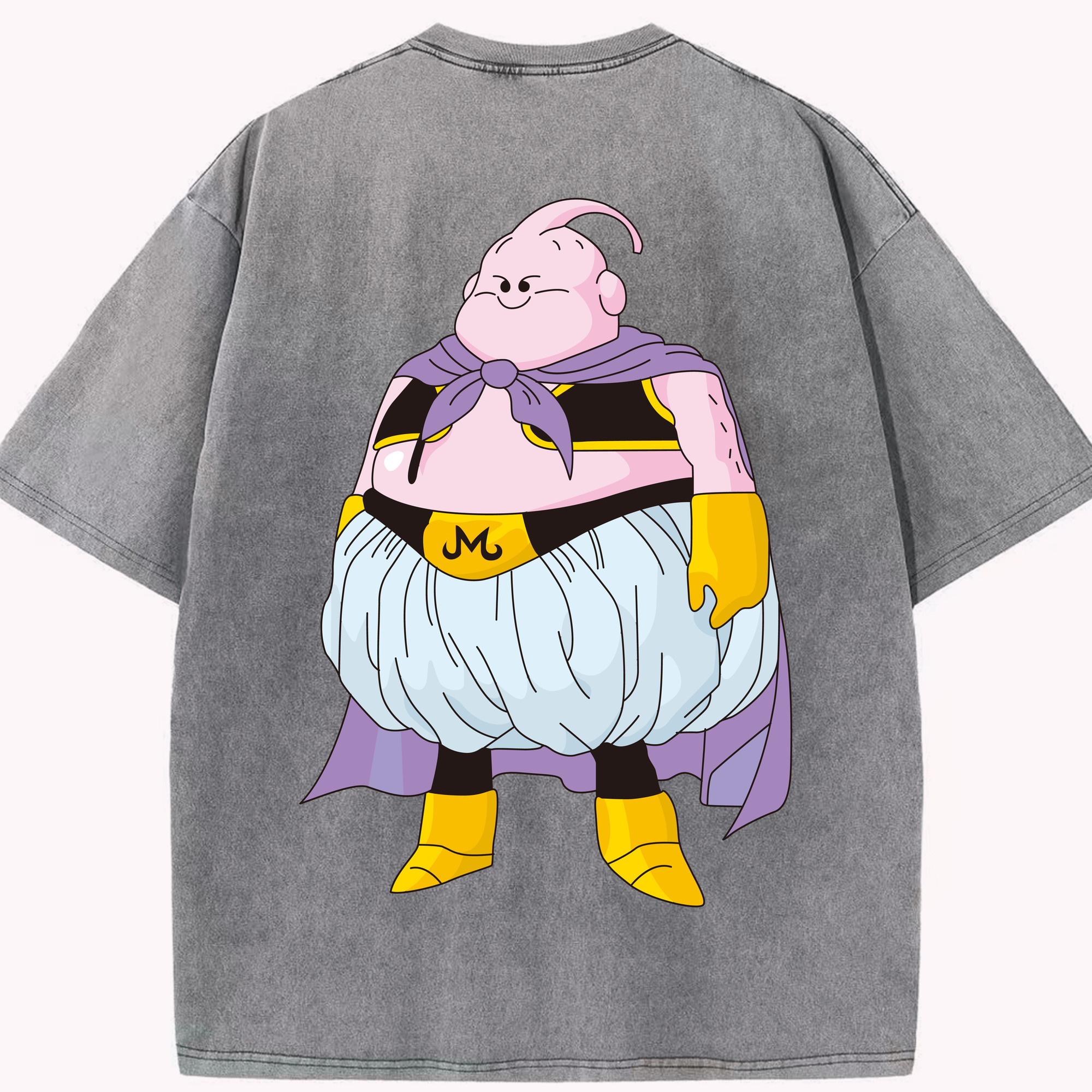 （画像用） ドラゴンボール 魔人ブウ DRAGON BALL Majin Buu 綿100% ヴィンテージ風 半袖Tシャツ（背面プリント）