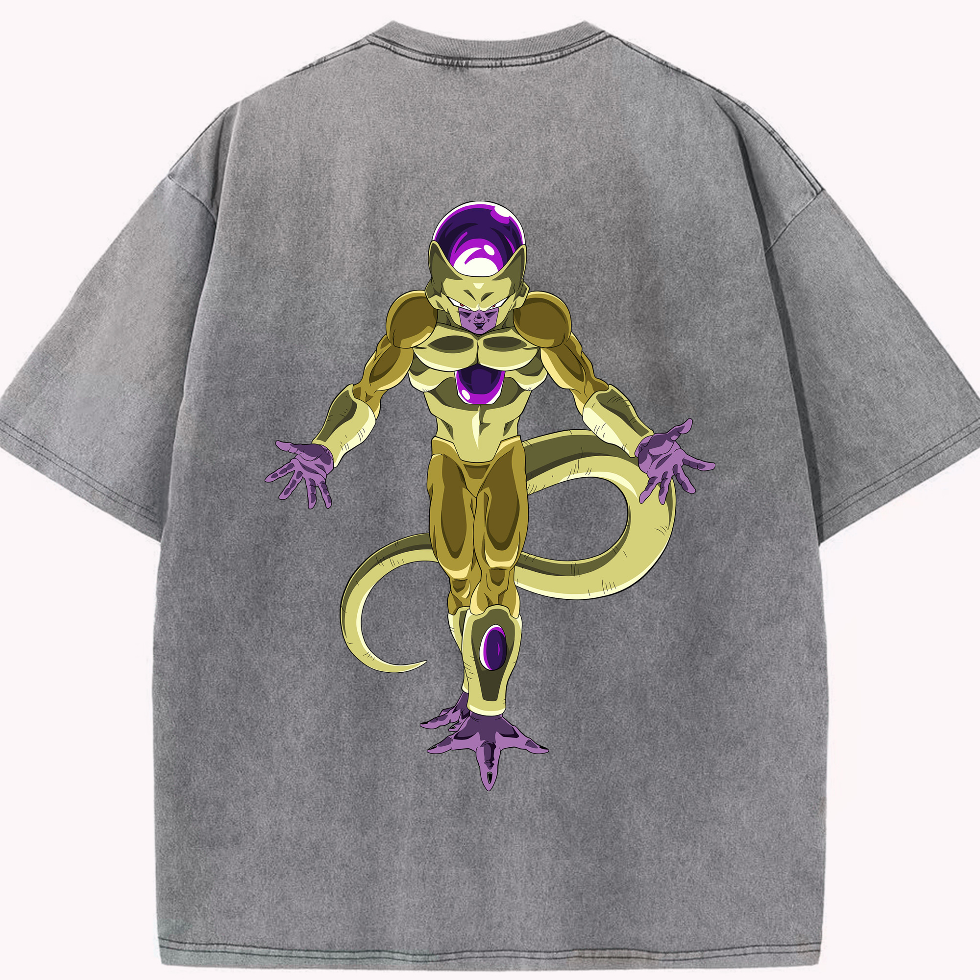 （画像用） ドラゴンボール フリーザ DRAGON BALL Frieza 綿100% ヴィンテージ風 半袖Tシャツ（背面プリント）