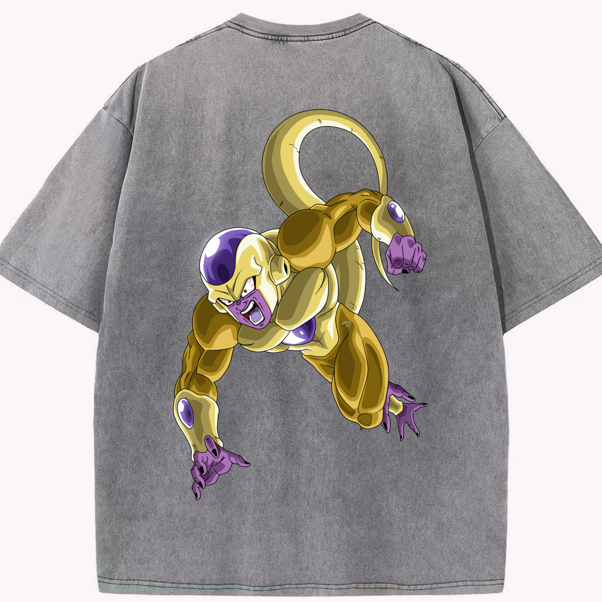 （画像用） ドラゴンボール フリーザ DRAGON BALL Frieza 綿100% ヴィンテージ風 半袖Tシャツ（背面プリント）