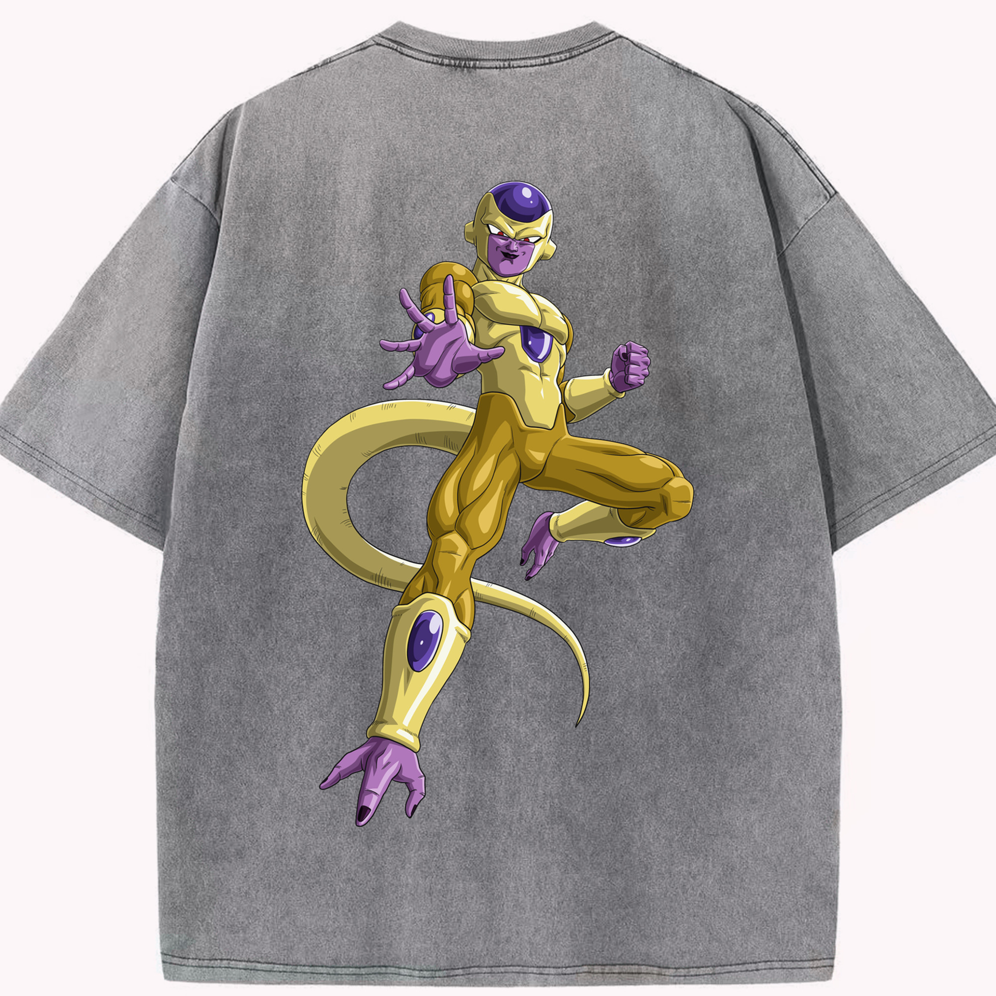 （画像用） ドラゴンボール フリーザ DRAGON BALL Frieza 綿100% ヴィンテージ風 半袖Tシャツ（背面プリント）