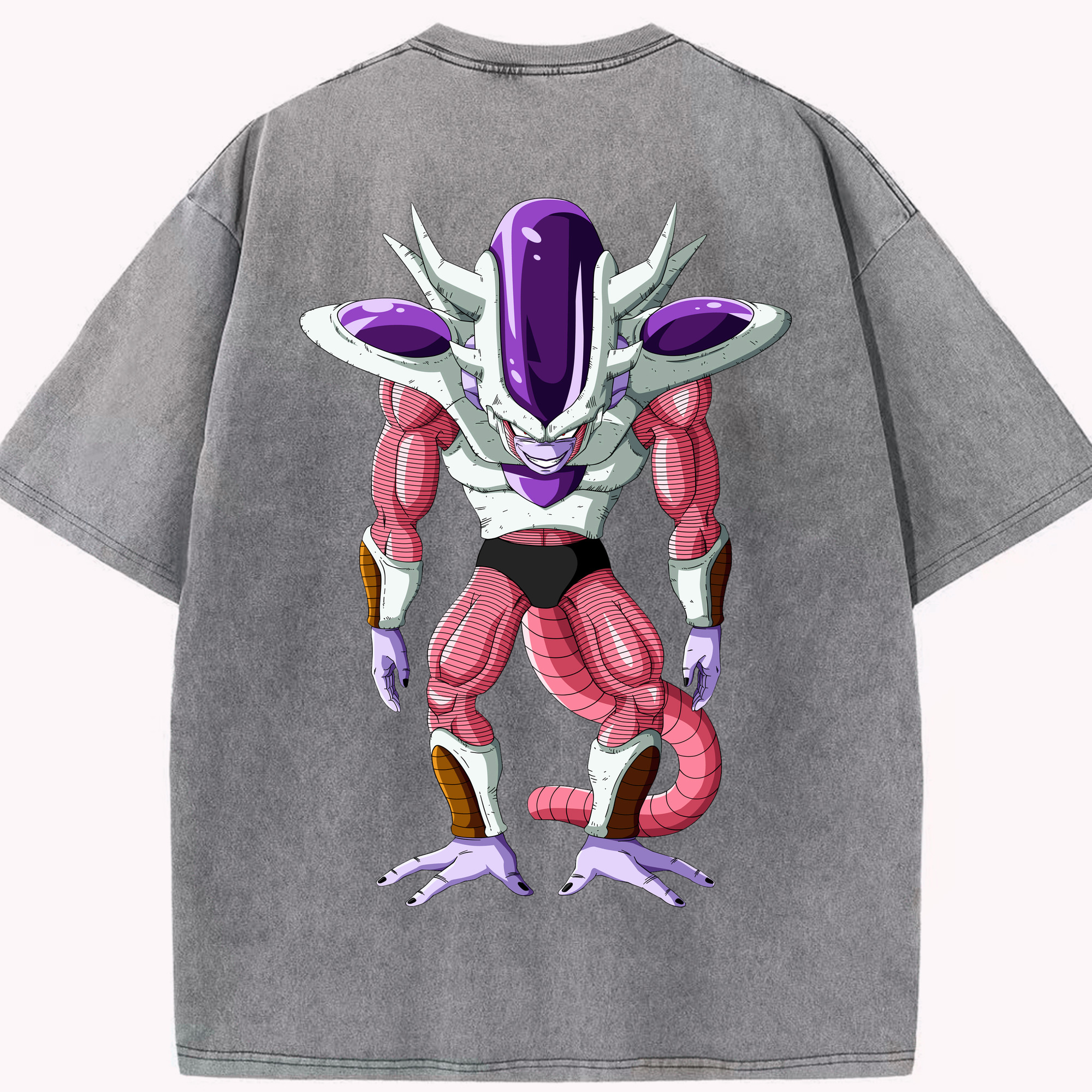 （画像用） ドラゴンボール フリーザ DRAGON BALL Frieza 綿100% ヴィンテージ風 半袖Tシャツ（背面プリント）