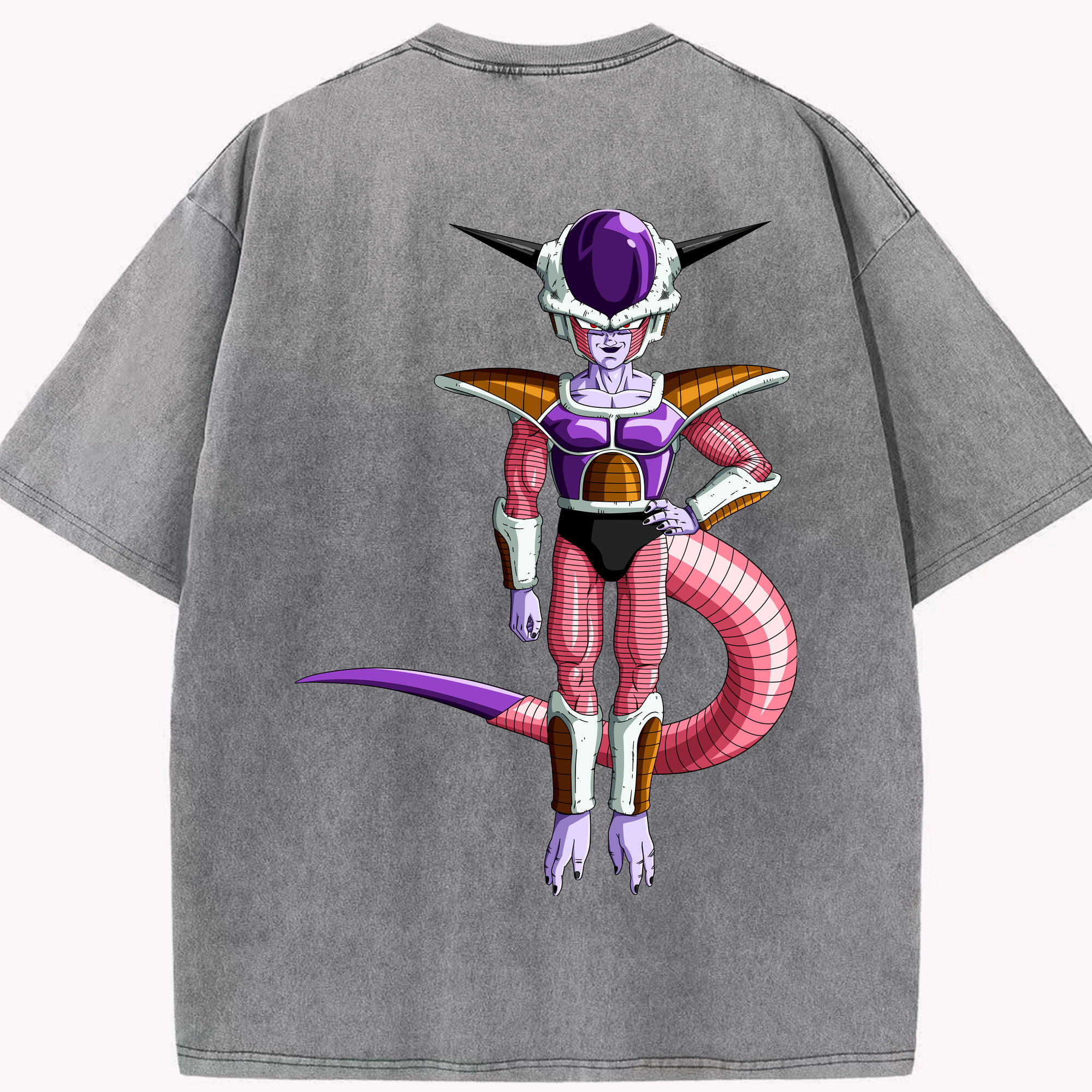 （画像用） ドラゴンボール フリーザ DRAGON BALL Frieza 綿100% ヴィンテージ風 半袖Tシャツ（背面プリント）