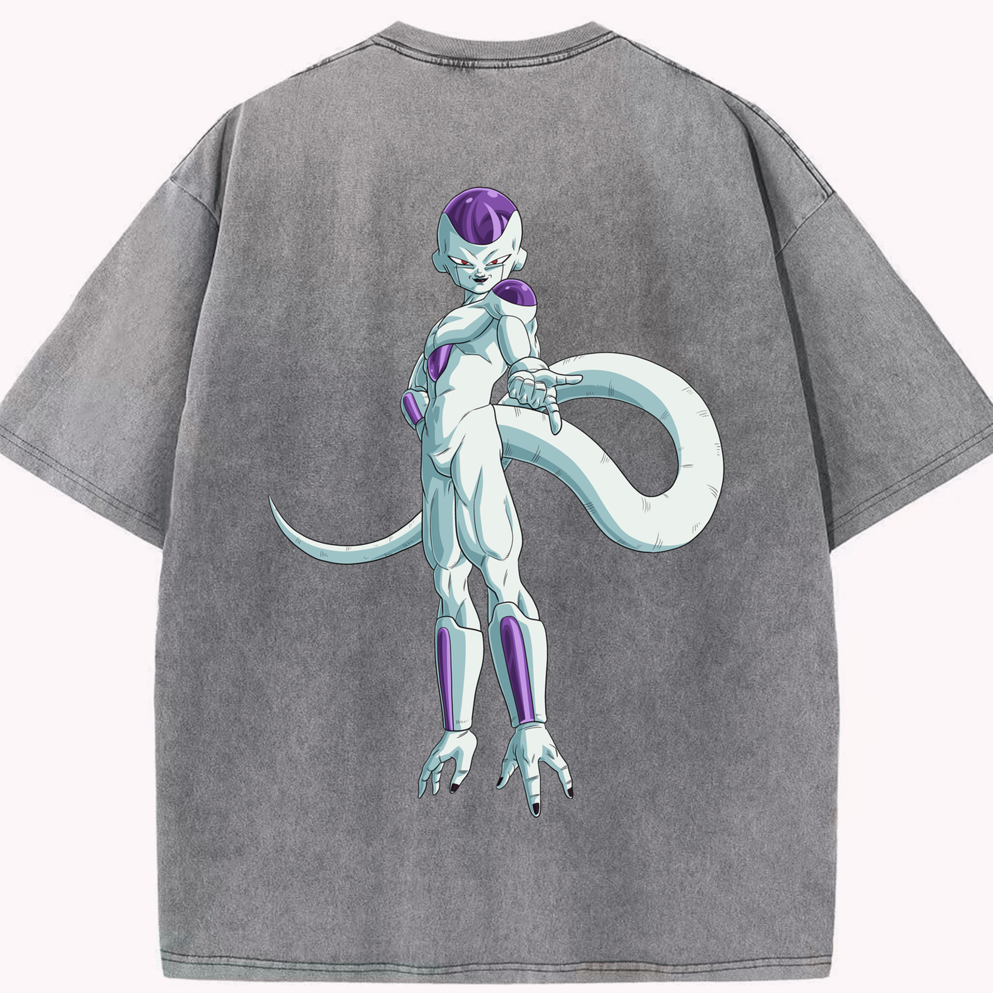 （画像用） ドラゴンボール フリーザ DRAGON BALL Frieza 綿100% ヴィンテージ風 半袖Tシャツ（背面プリント）