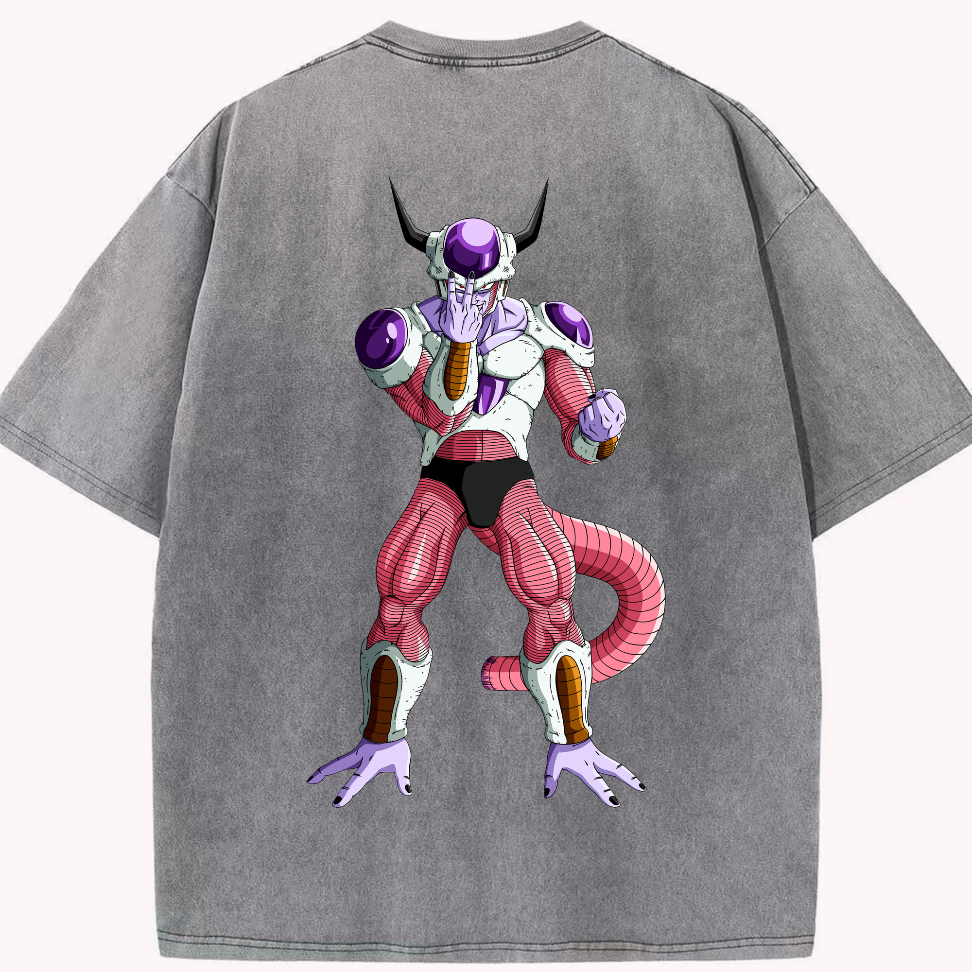 （画像用） ドラゴンボール フリーザ DRAGON BALL Frieza 綿100% ヴィンテージ風 半袖Tシャツ（背面プリント）