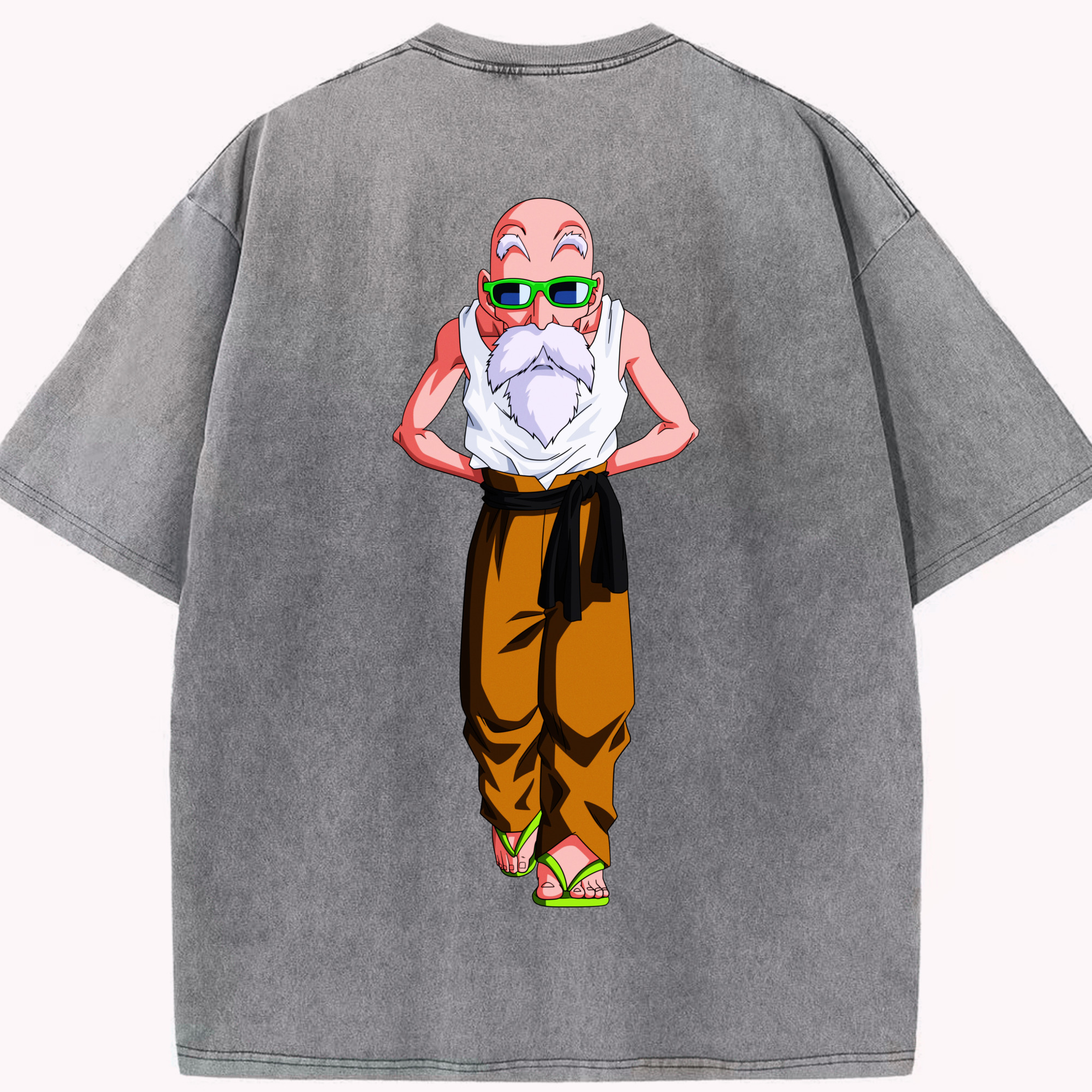 （画像用） ドラゴンボール 亀仙人（かめせんにん） DRAGON BALL Master Roshi Kame Sennin 綿100% ヴィンテージ風 半袖Tシャツ（背面プリント）