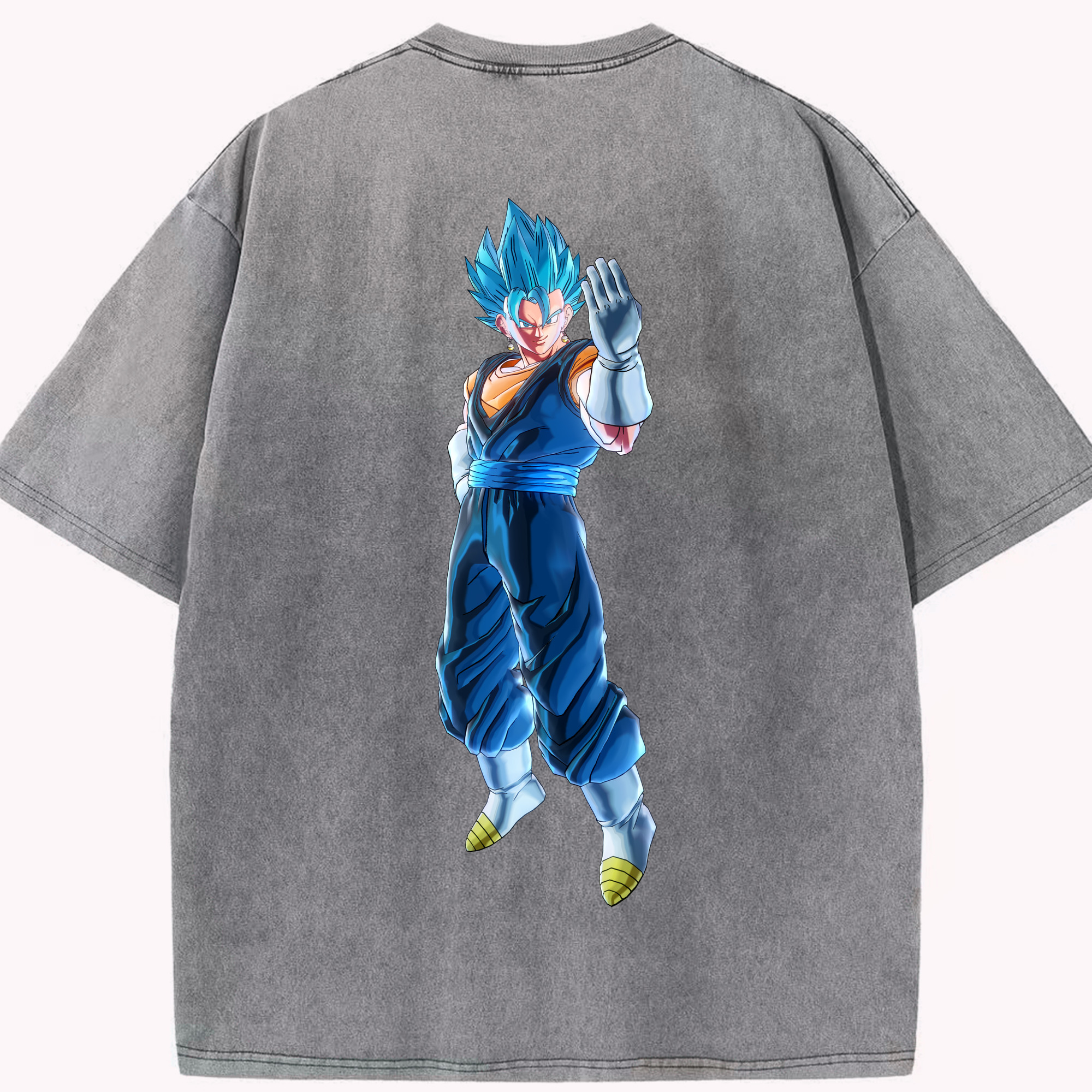 （画像用） ドラゴンボール ベジット DRAGON BALL Vegetto 綿100% ヴィンテージ風 半袖Tシャツ（背面プリント）