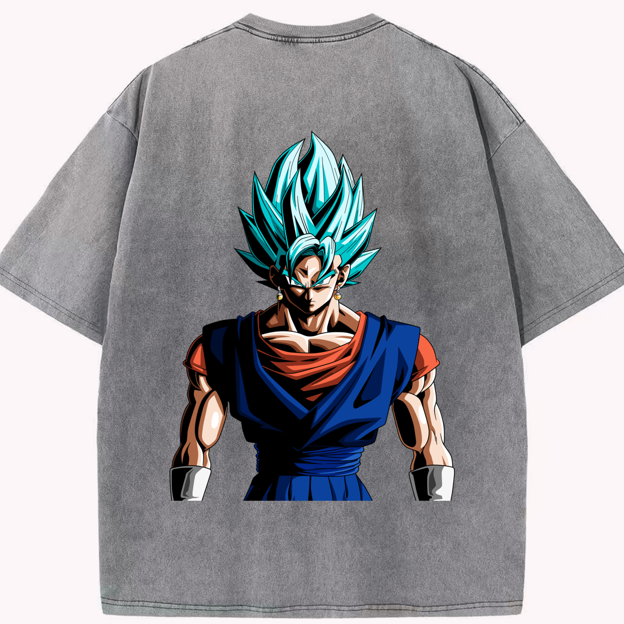 （画像用） ドラゴンボール ベジット DRAGON BALL Vegetto 綿100% ヴィンテージ風 半袖Tシャツ（背面プリント）