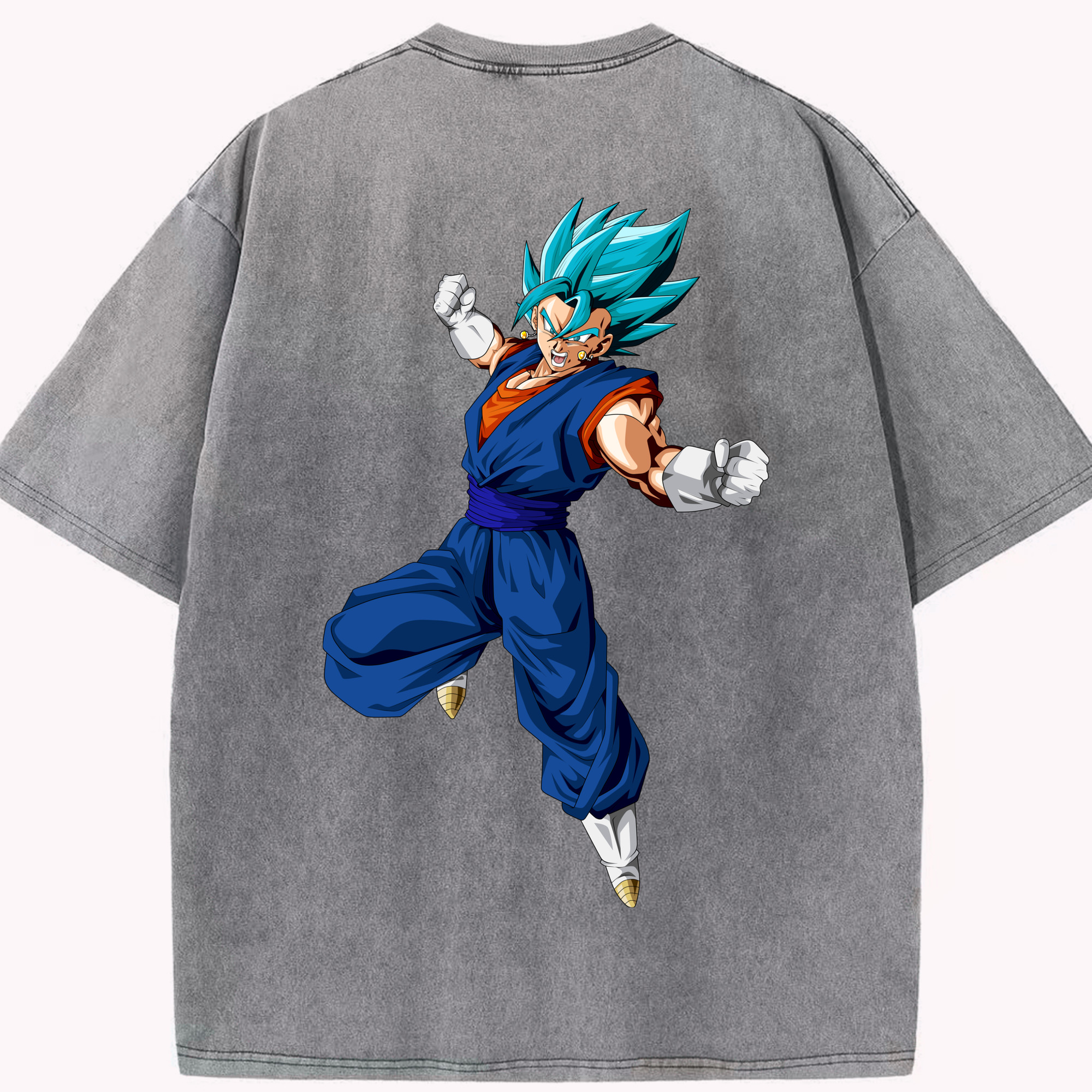 （画像用） ドラゴンボール ベジット DRAGON BALL Vegetto 綿100% ヴィンテージ風 半袖Tシャツ（背面プリント）