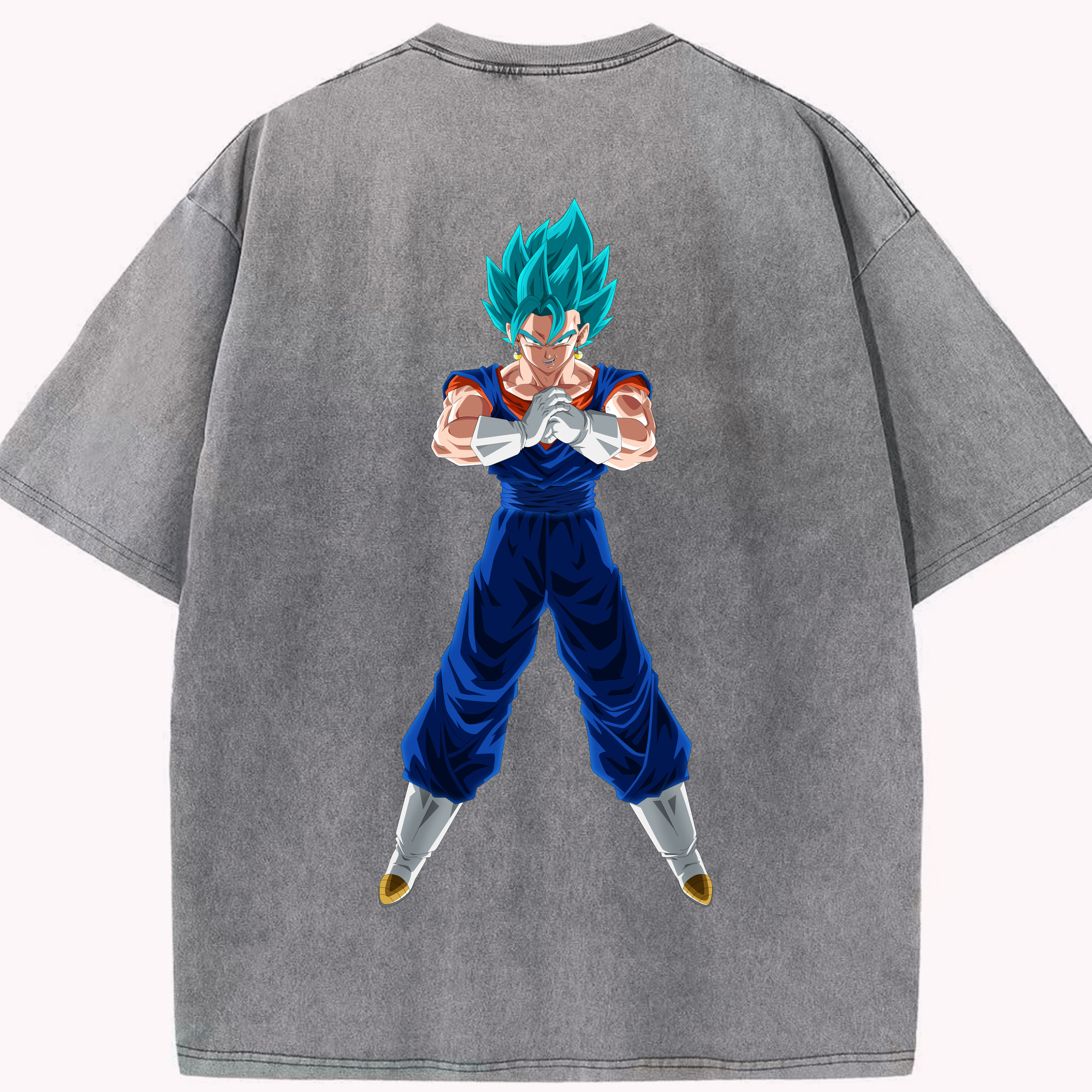 （画像用） ドラゴンボール ベジット DRAGON BALL Vegetto 綿100% ヴィンテージ風 半袖Tシャツ（背面プリント）