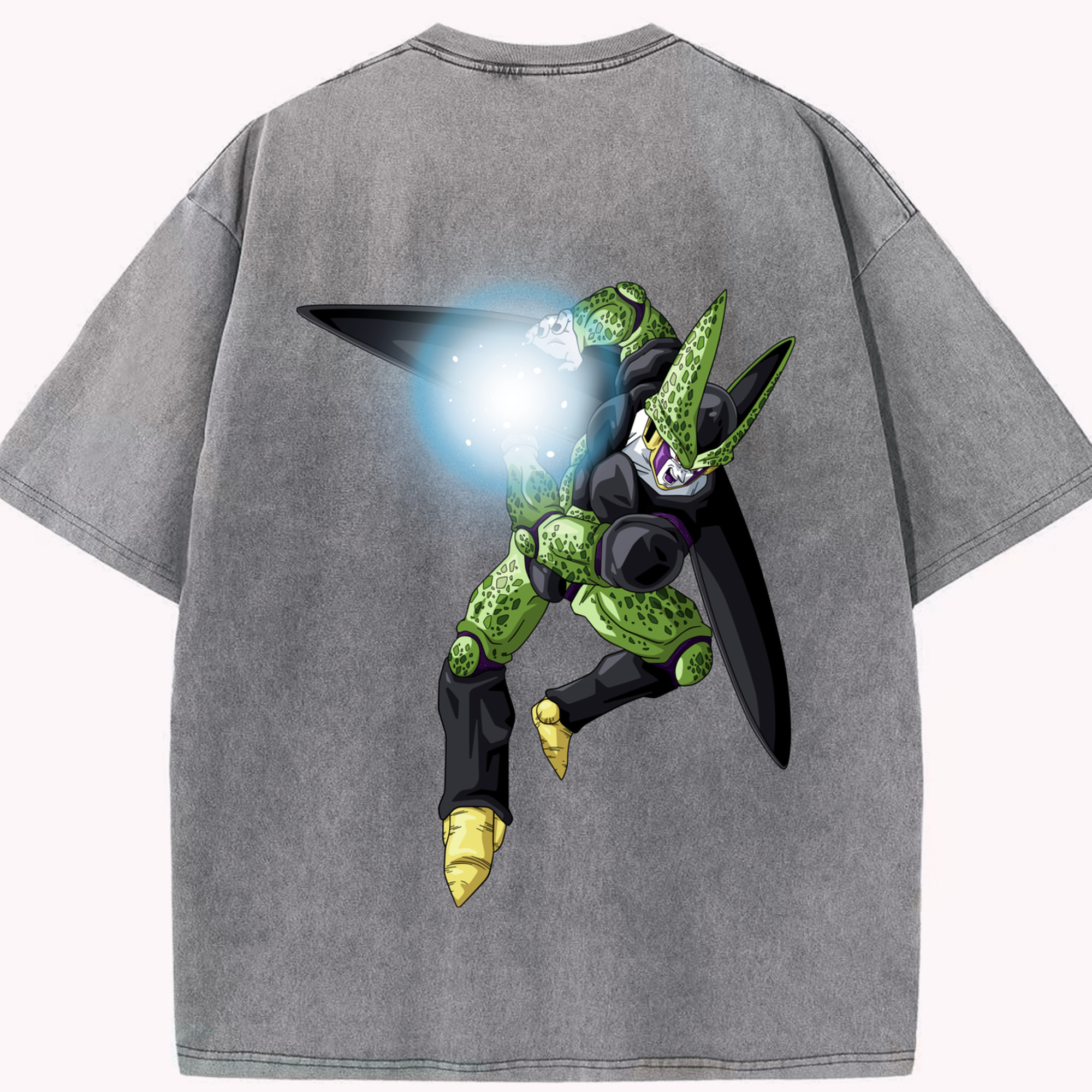 （画像用） ドラゴンボール セル DRAGON BALL Cell 綿100% ヴィンテージ風 半袖Tシャツ（背面プリント）
