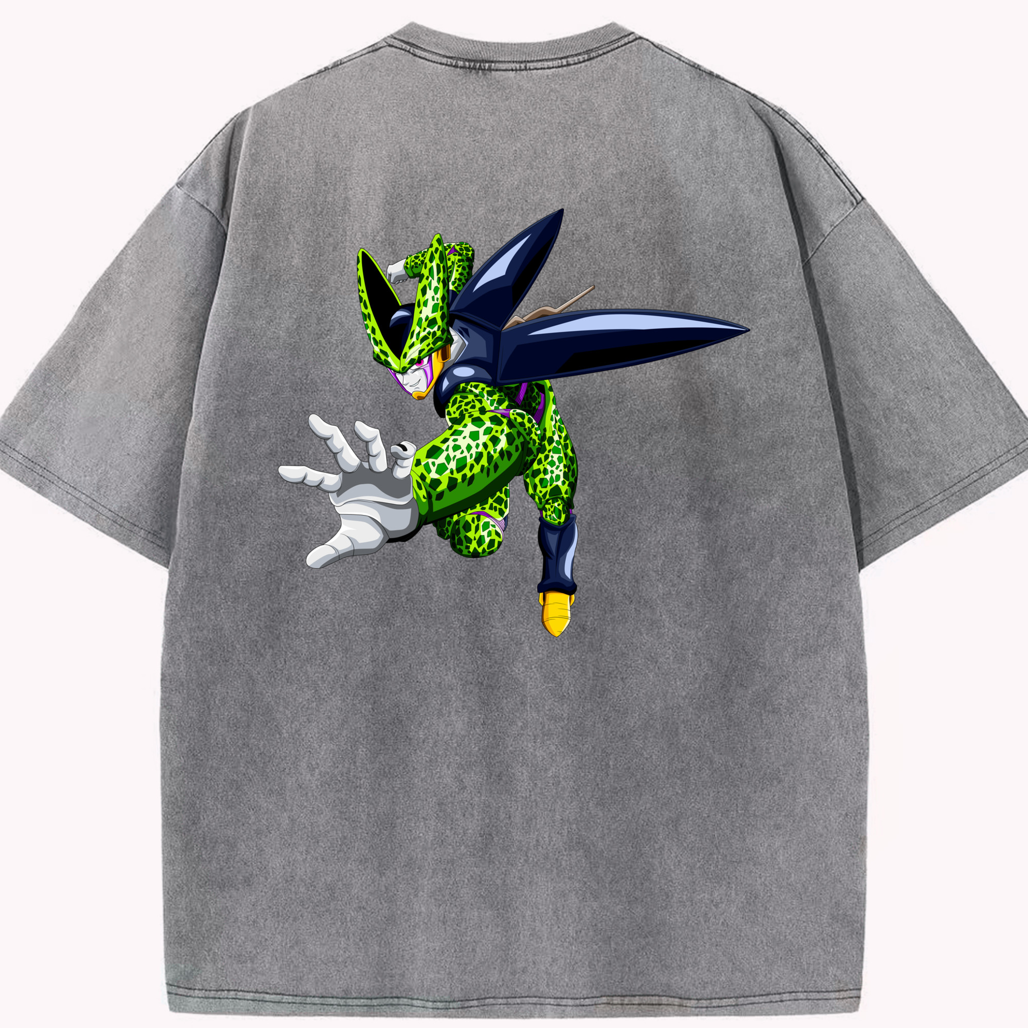 （画像用） ドラゴンボール セル DRAGON BALL Cell 綿100% ヴィンテージ風 半袖Tシャツ（背面プリント）
