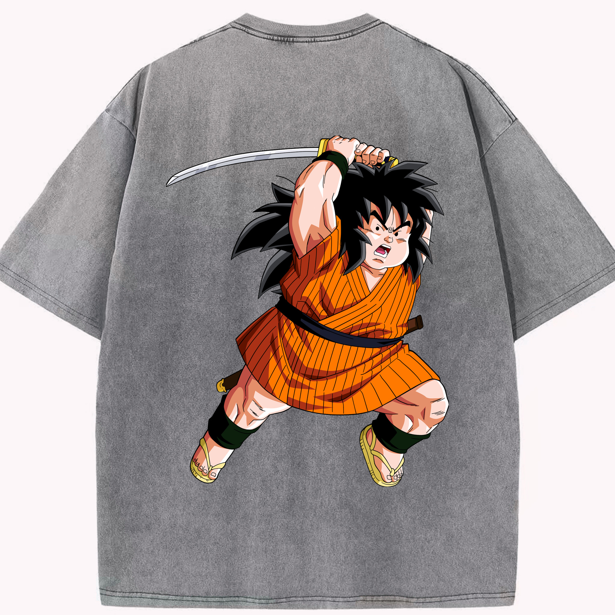 （画像用） ドラゴンボール やじろべえ DRAGON BALL Yajirobe 綿100% ヴィンテージ風 半袖Tシャツ（背面プリント）