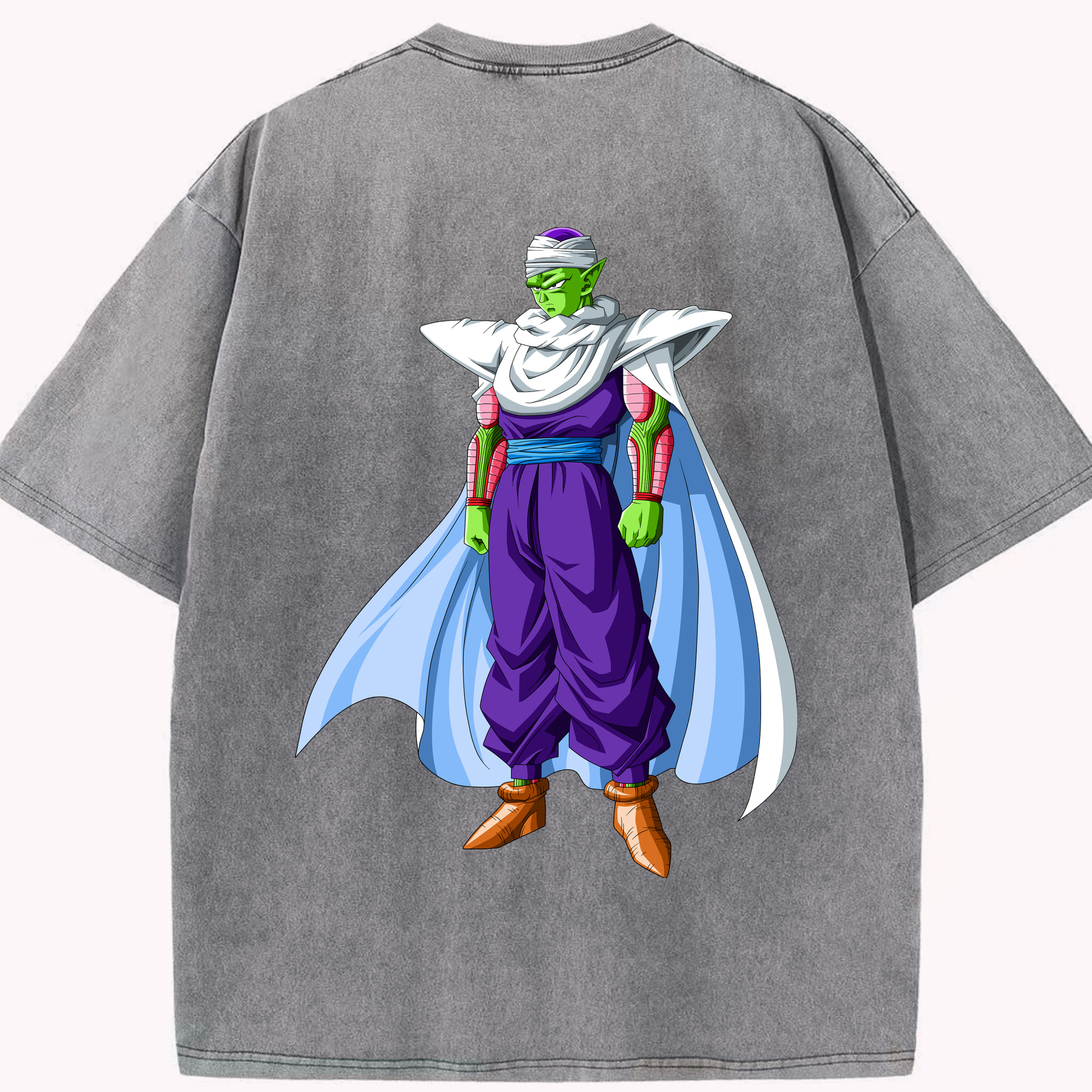 （画像用） ドラゴンボール ピッコロ DRAGON BALL Piccolo 綿100% ヴィンテージ風 半袖Tシャツ（背面プリント）