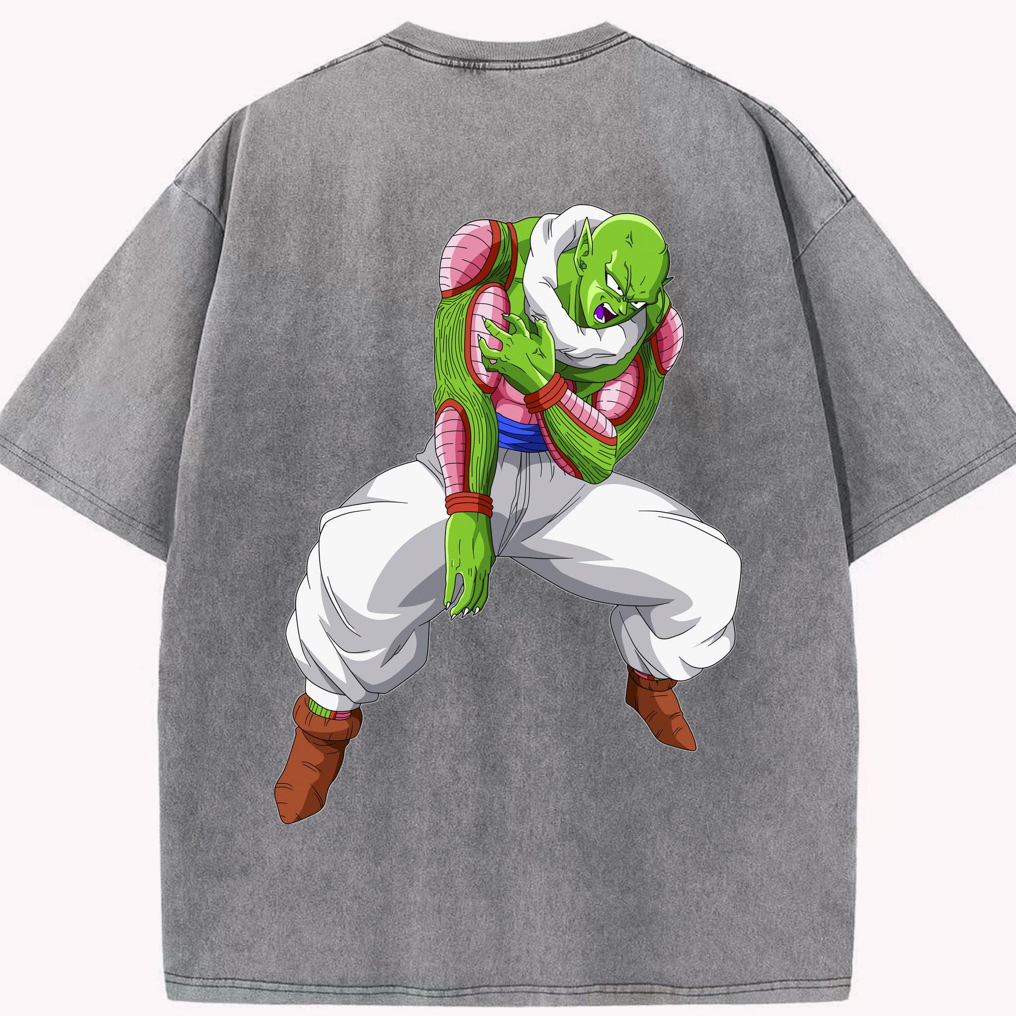 （画像用） ドラゴンボール ピッコロ DRAGON BALL Piccolo 綿100% ヴィンテージ風 半袖Tシャツ（背面プリント）