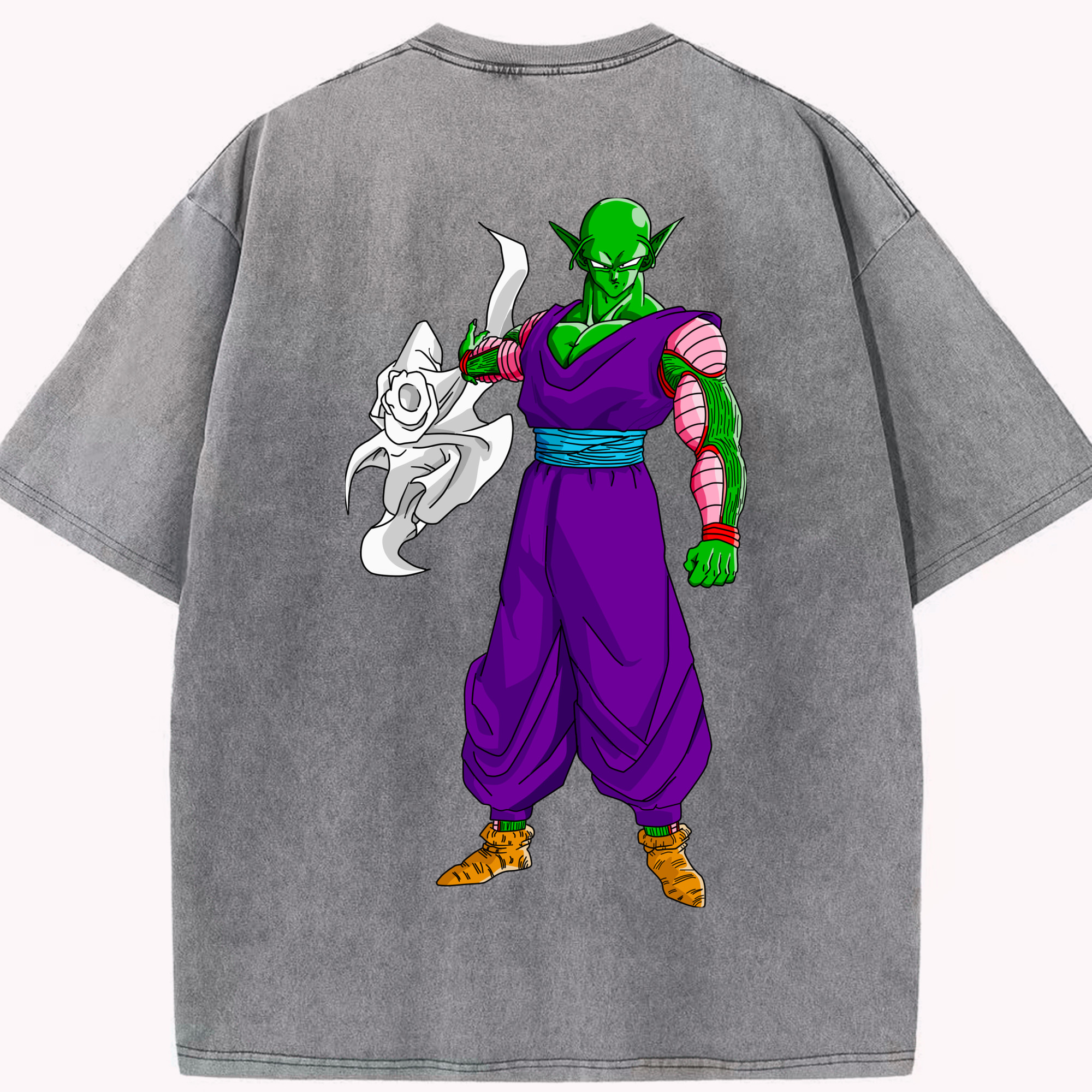 （画像用） ドラゴンボール ピッコロ DRAGON BALL Piccolo 綿100% ヴィンテージ風 半袖Tシャツ（背面プリント）